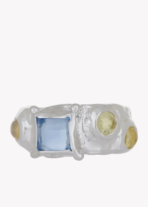 Suede Ring in Sterling Silver - Ice Blue Limoncello sold by Mondo Mondo
