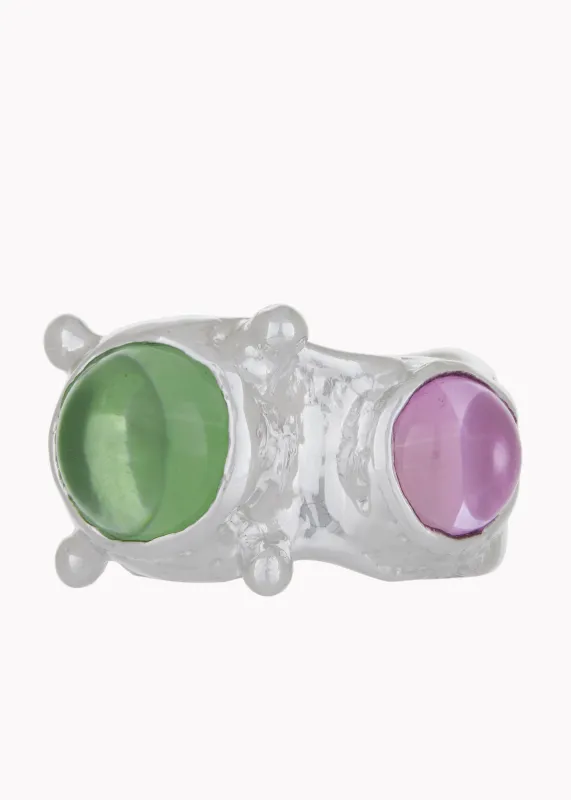 Pulp Ring in Sterling Silver - Lizard Fuchsia sold by Mondo Mondo