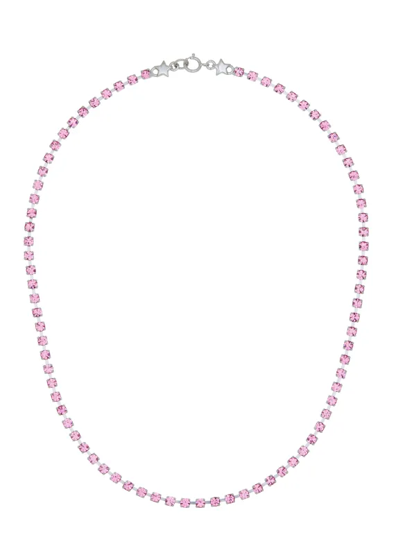 Crystal Choker in Silver - Rosa made by Mondo Mondo