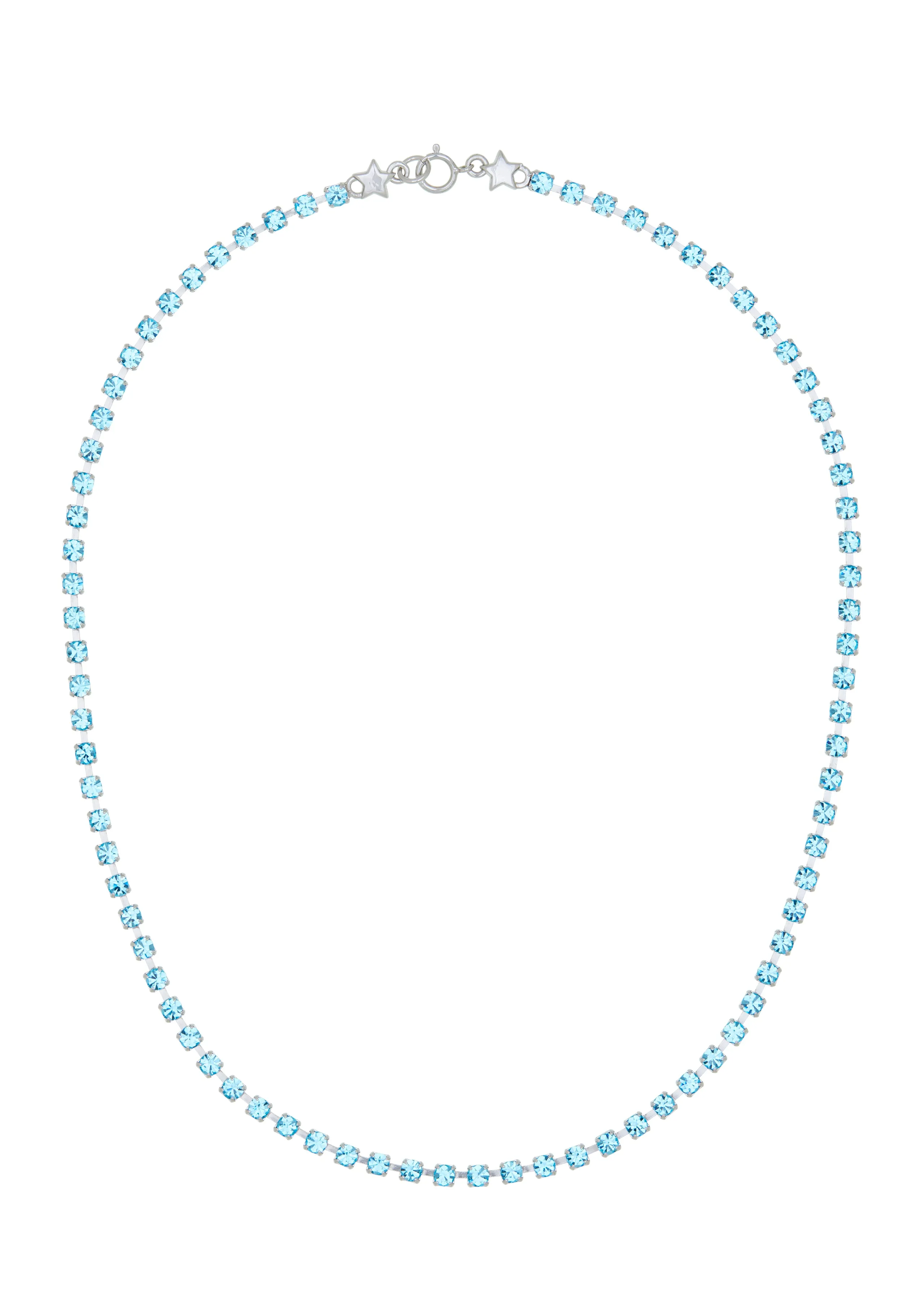 Crystal Choker in Silver - Aqua sold by Mondo Mondo