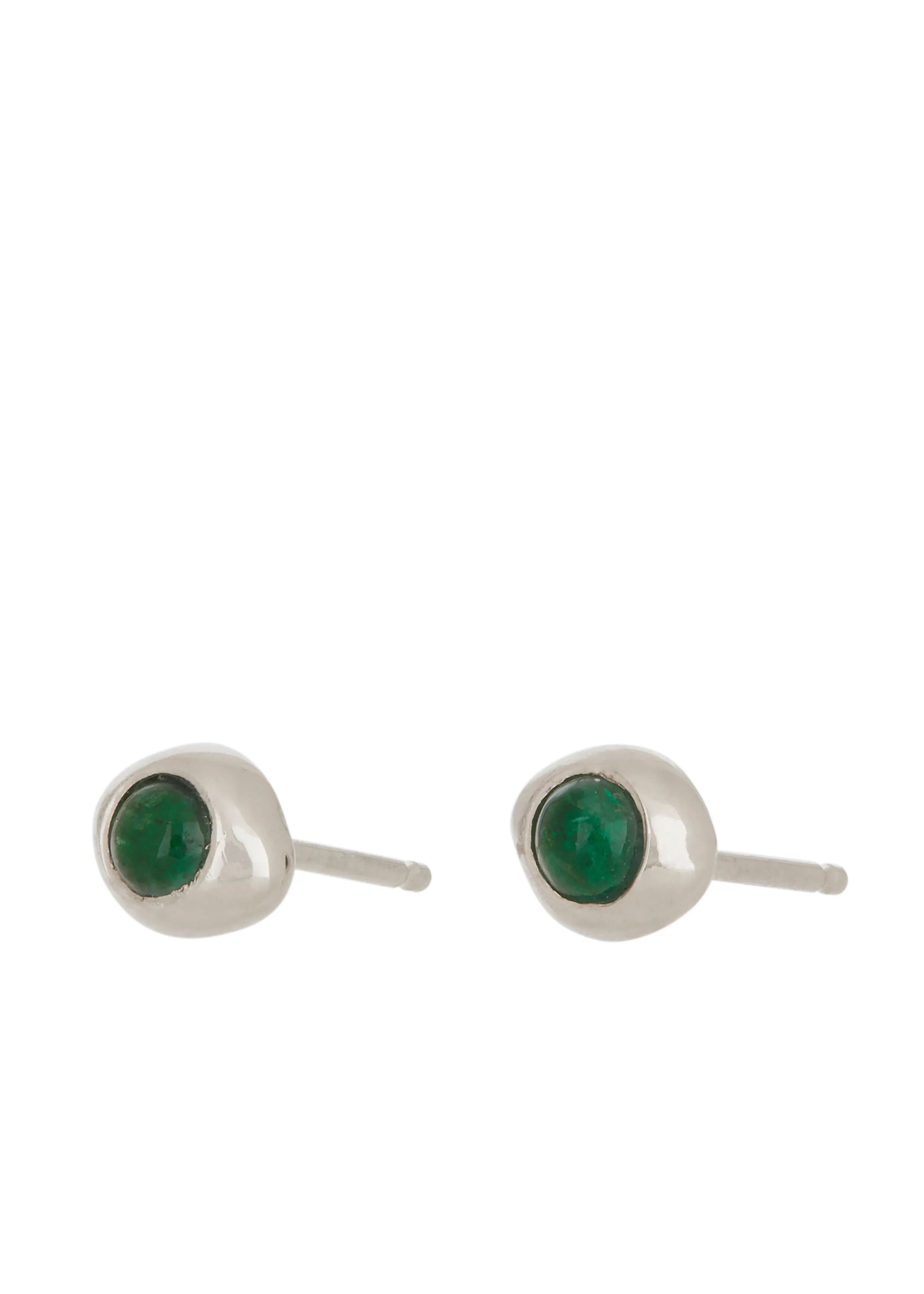 Vero Studs in Silver - Emerald sold by Mondo Mondo product image thumbnail 2