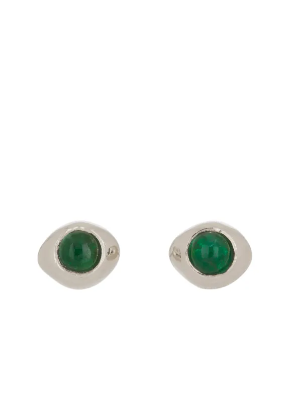 Vero Studs in Silver - Emerald sold by Mondo Mondo