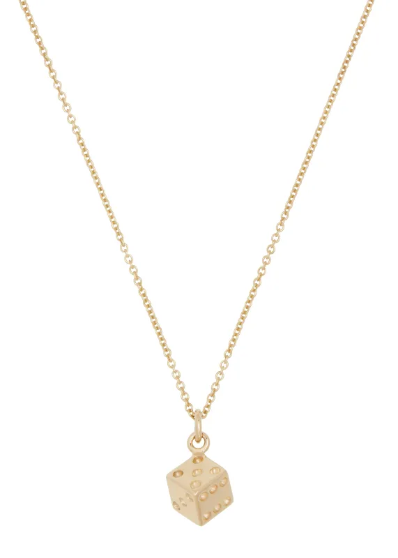 Dice Necklace in 14k - Solid sold by Mondo Mondo