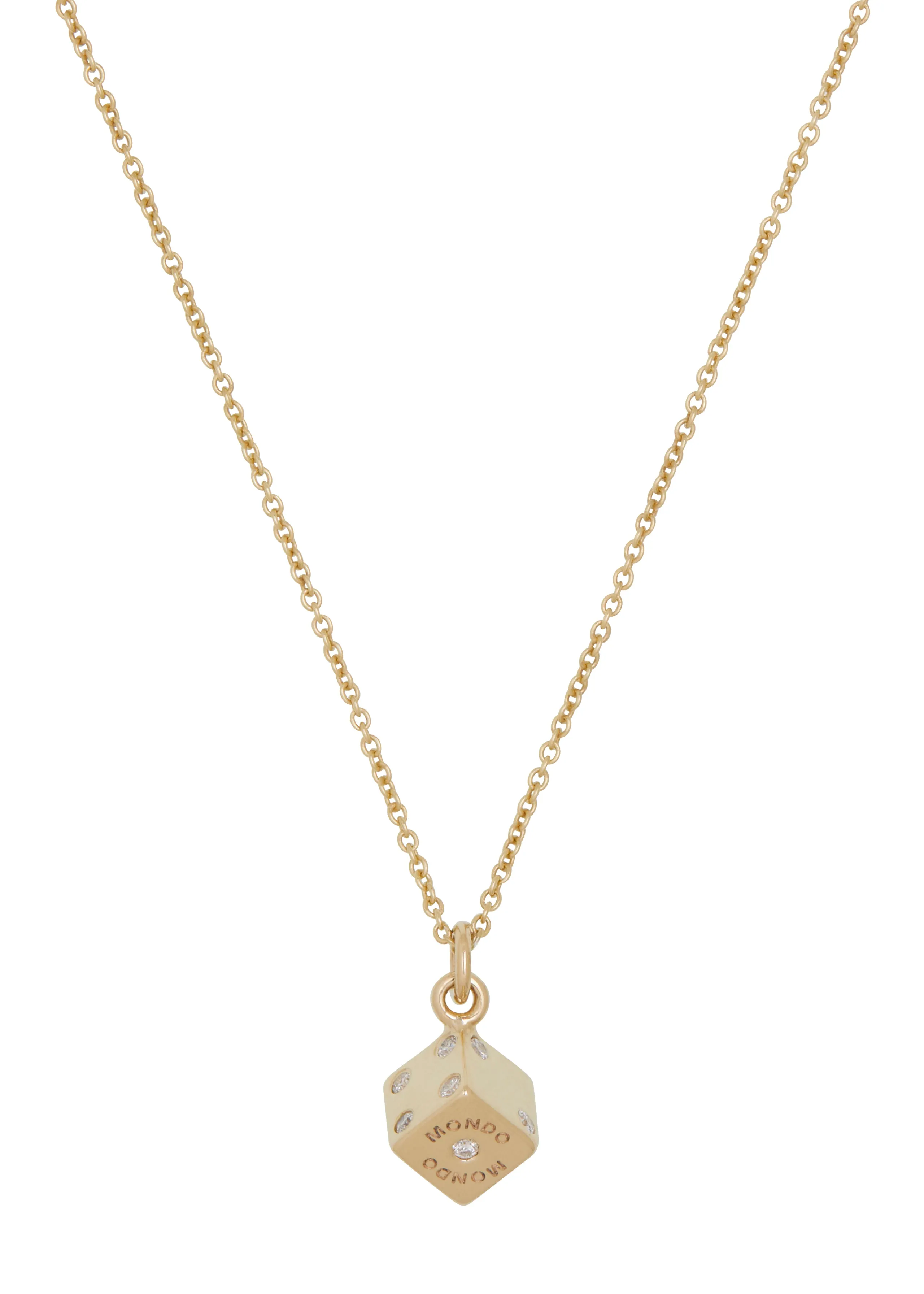 Dice Necklace in 14k - Diamond sold by Mondo Mondo product image thumbnail 2