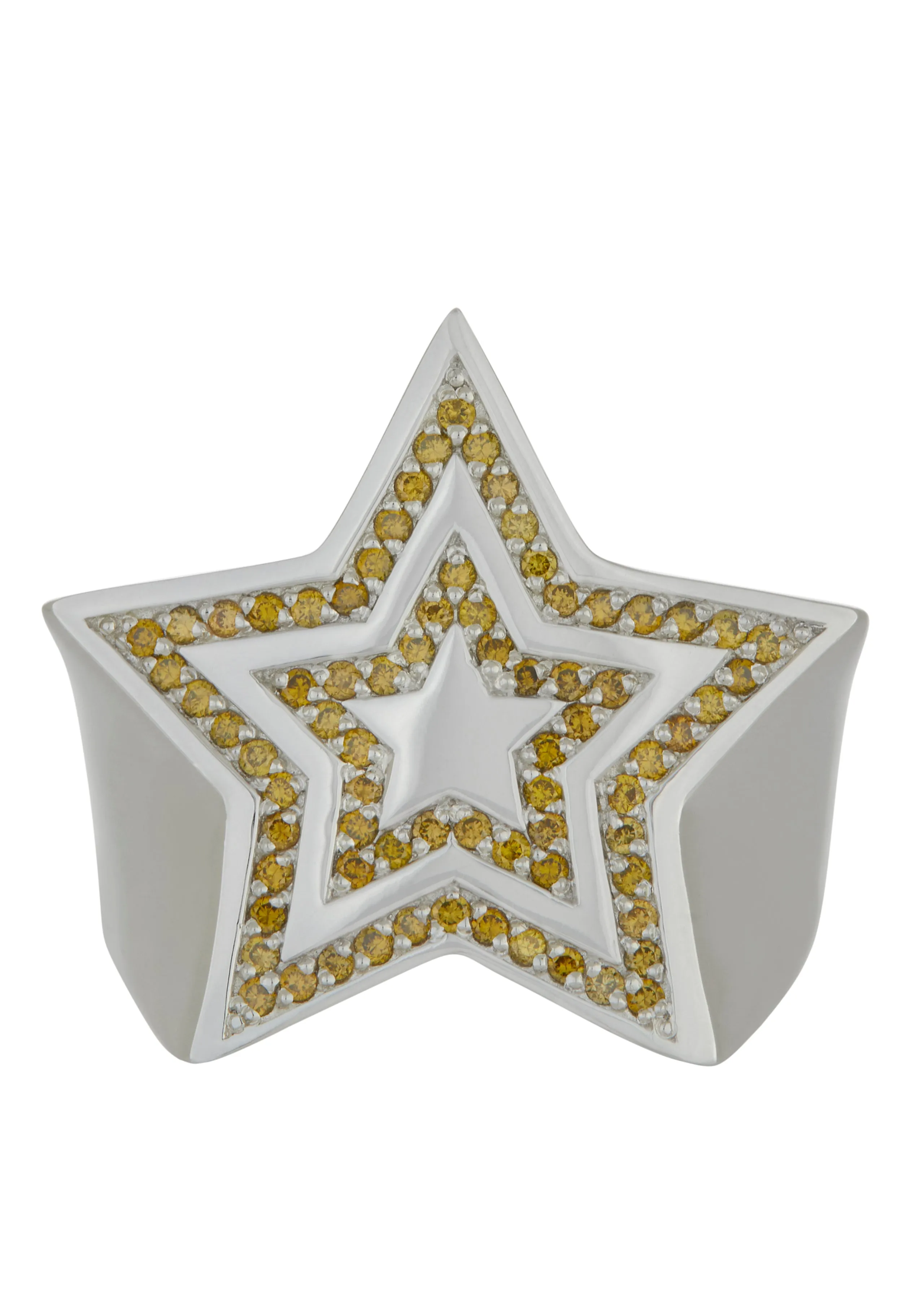 Star Ring in Yellow Diamond Pave sold by Mondo Mondo