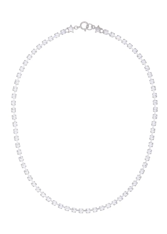 Crystal Choker in Silver - Crystal made by Mondo Mondo