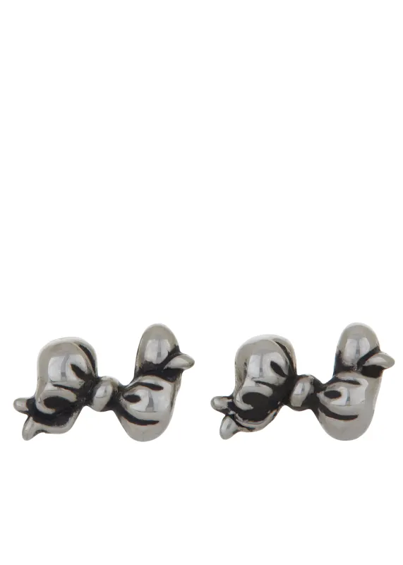 Mini Bow Studs in Sterling Silver sold by Mondo Mondo