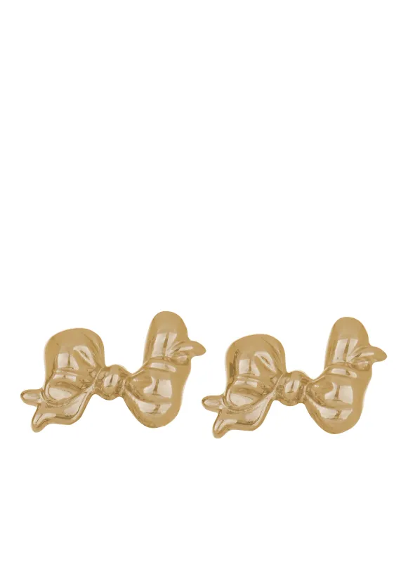 Mini Bow Studs in 14k sold by Mondo Mondo