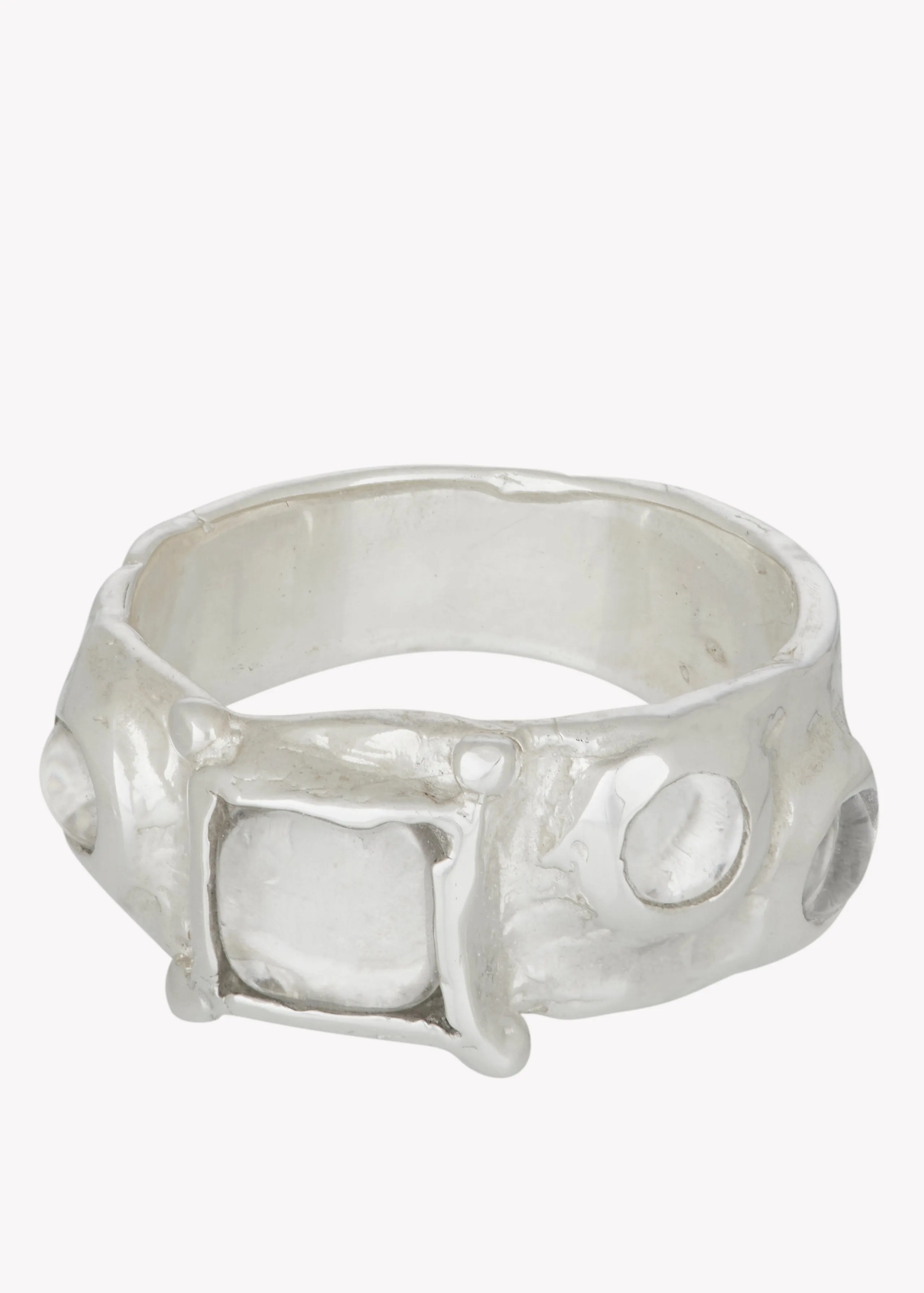 Suede Ring in Sterling Silver - Crystal sold by Mondo Mondo product image thumbnail 2