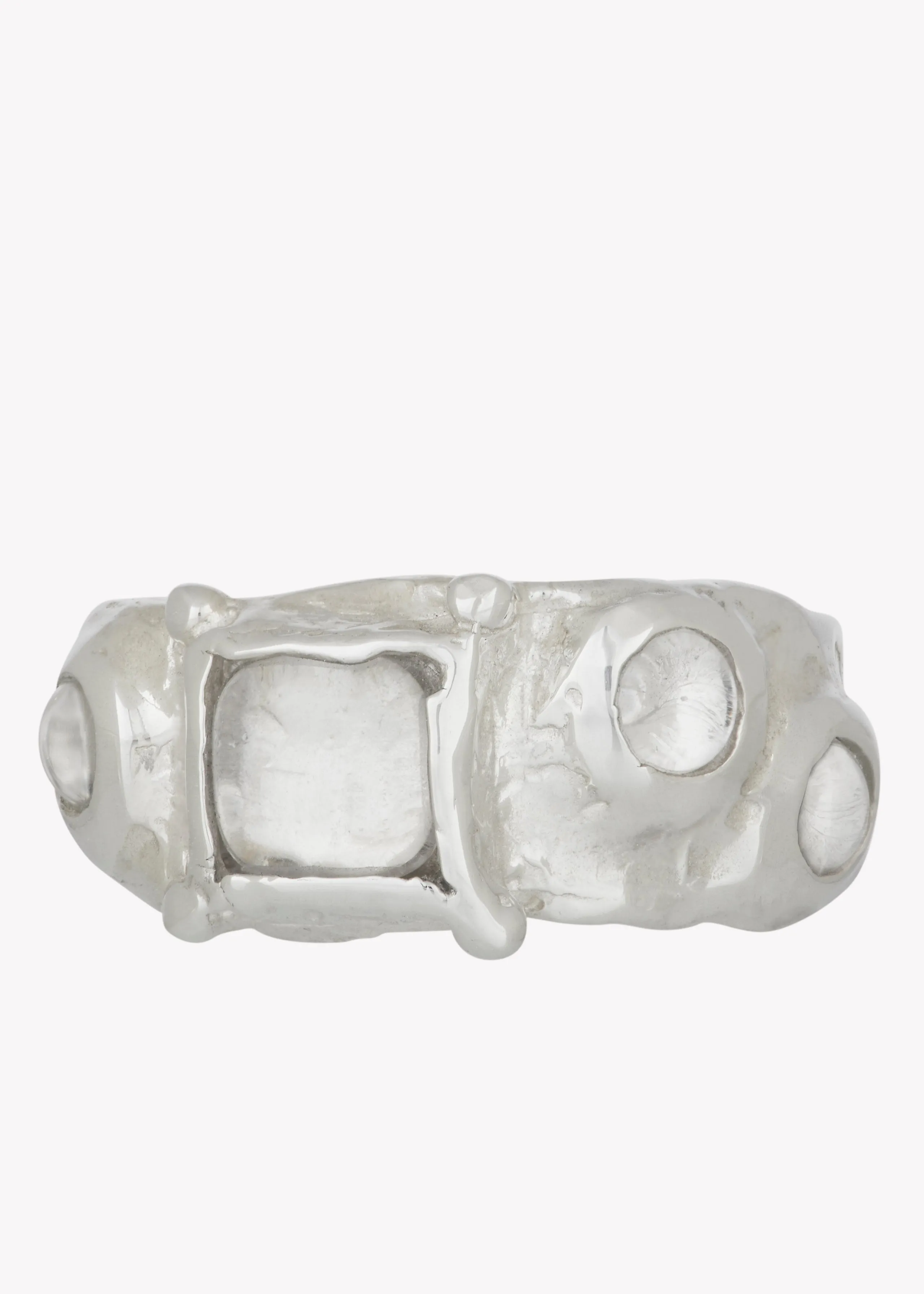 Suede Ring in Sterling Silver - Crystal sold by Mondo Mondo