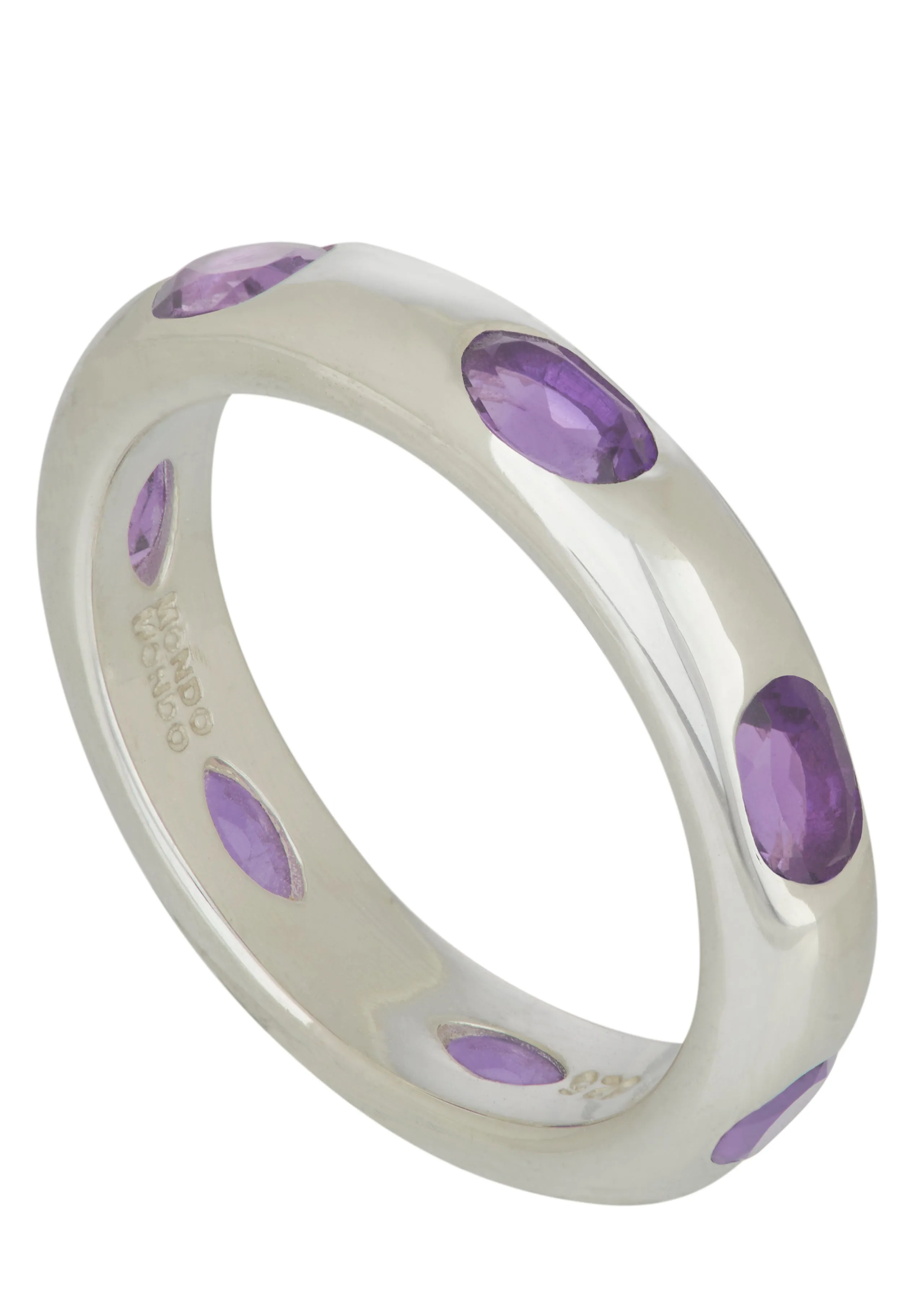 Orbital Ring in Sterling Silver - Faceted Light Amethyst sold by Mondo Mondo product image thumbnail 2