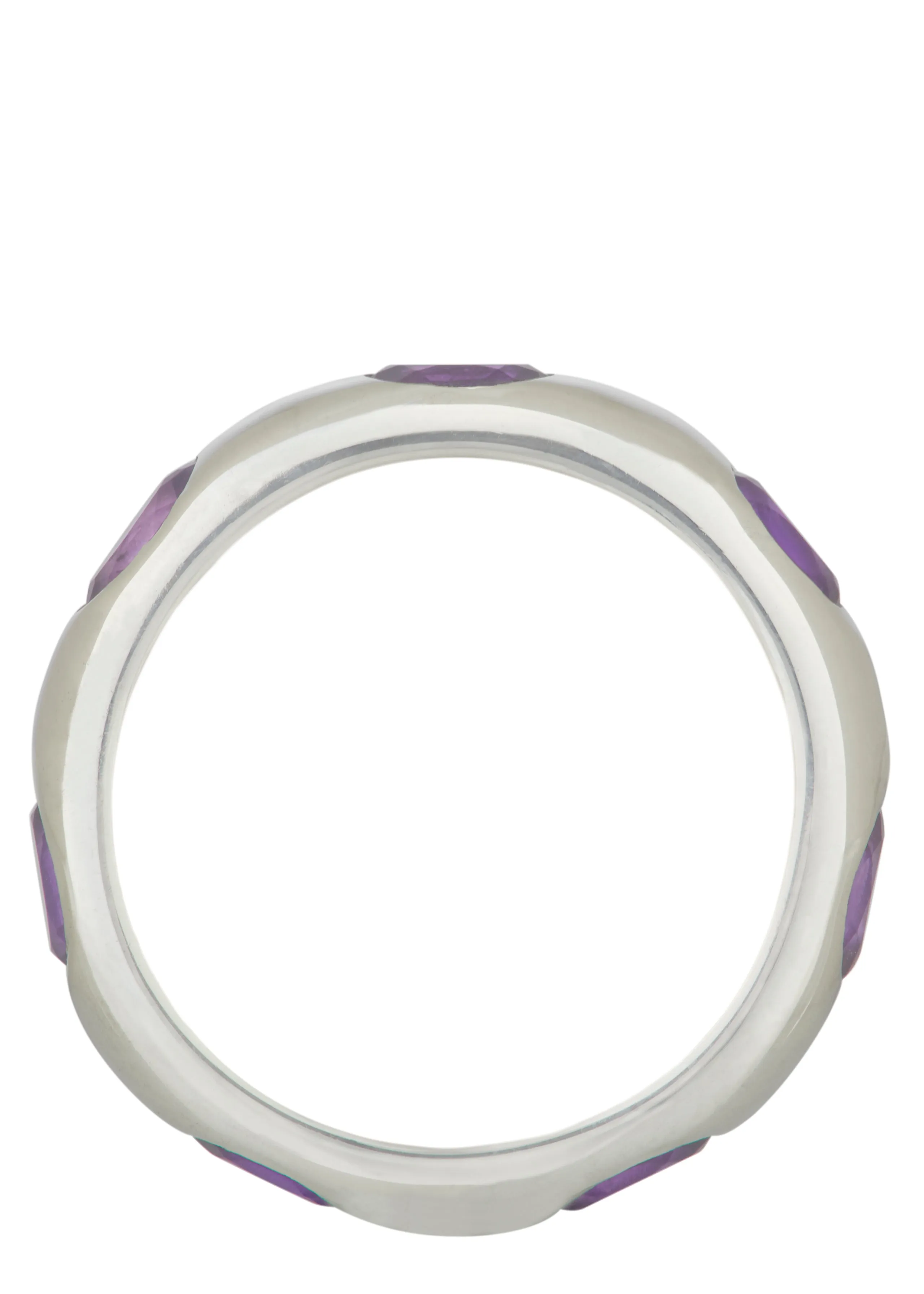 Orbital Ring in Sterling Silver - Faceted Light Amethyst sold by Mondo Mondo product image thumbnail 3