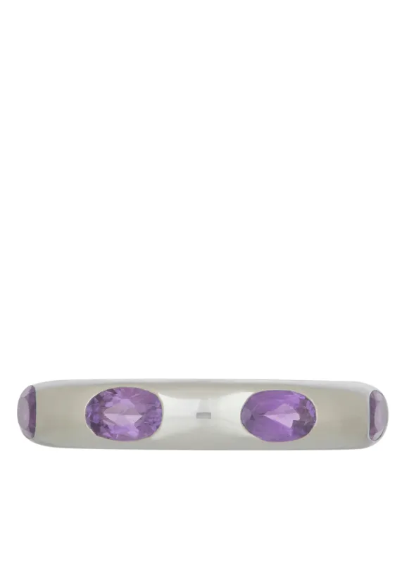 Orbital Ring in Sterling Silver - Faceted Light Amethyst sold by Mondo Mondo