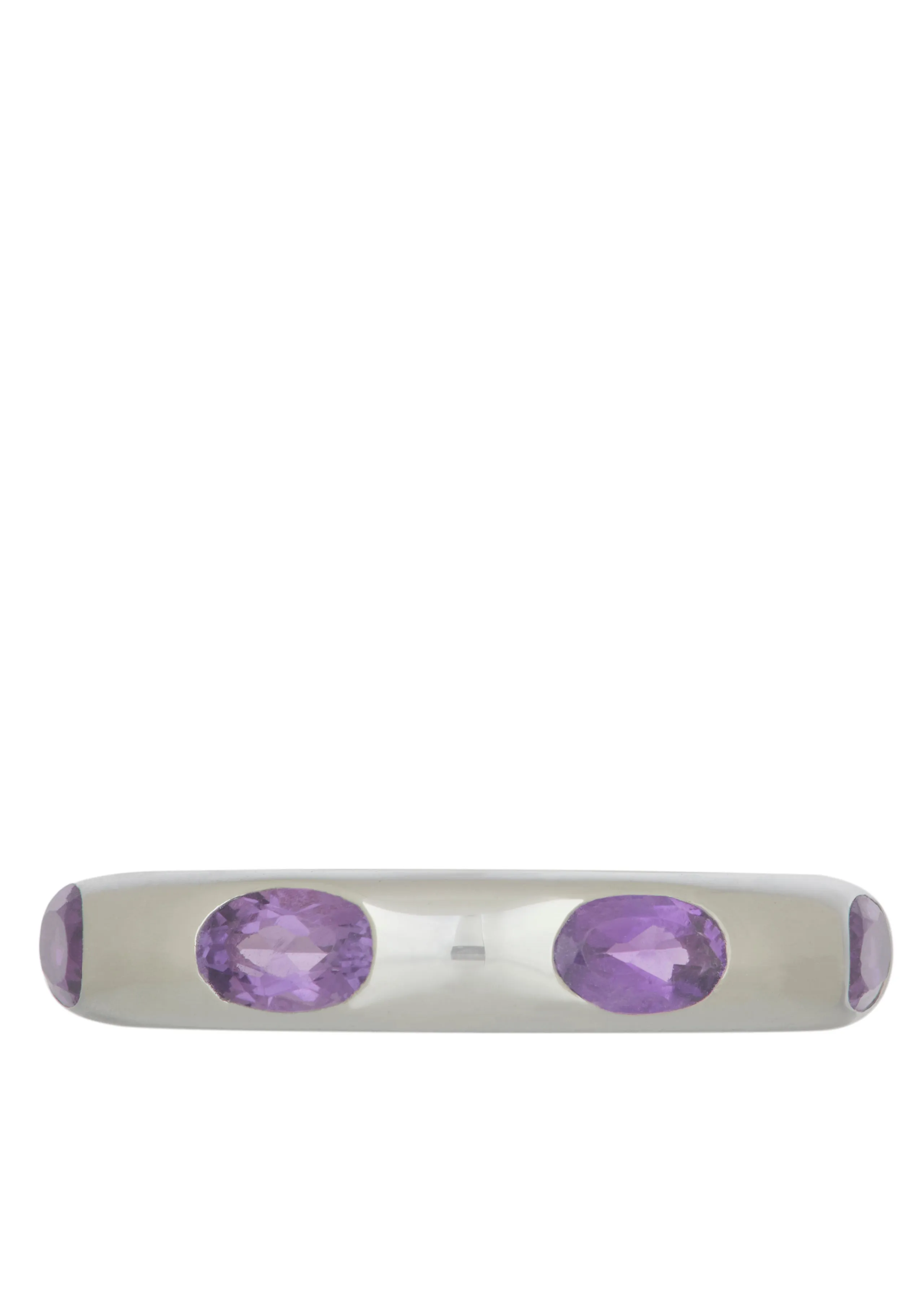 Orbital Ring in Sterling Silver - Faceted Light Amethyst sold by Mondo Mondo