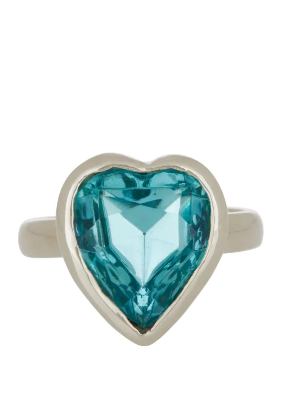 Lovely Ring in Sterling Silver - Aqua sold by Mondo Mondo