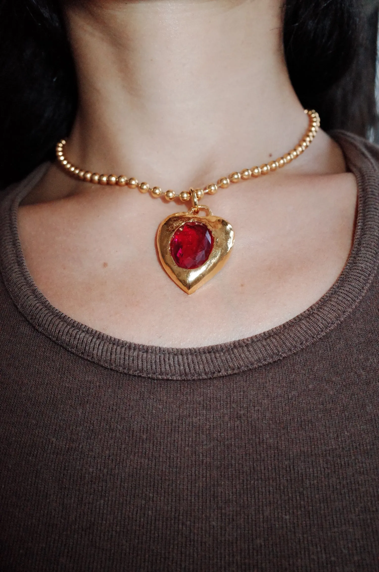 Pacha Necklace in Gold - Ruby sold by Mondo Mondo product image thumbnail 3