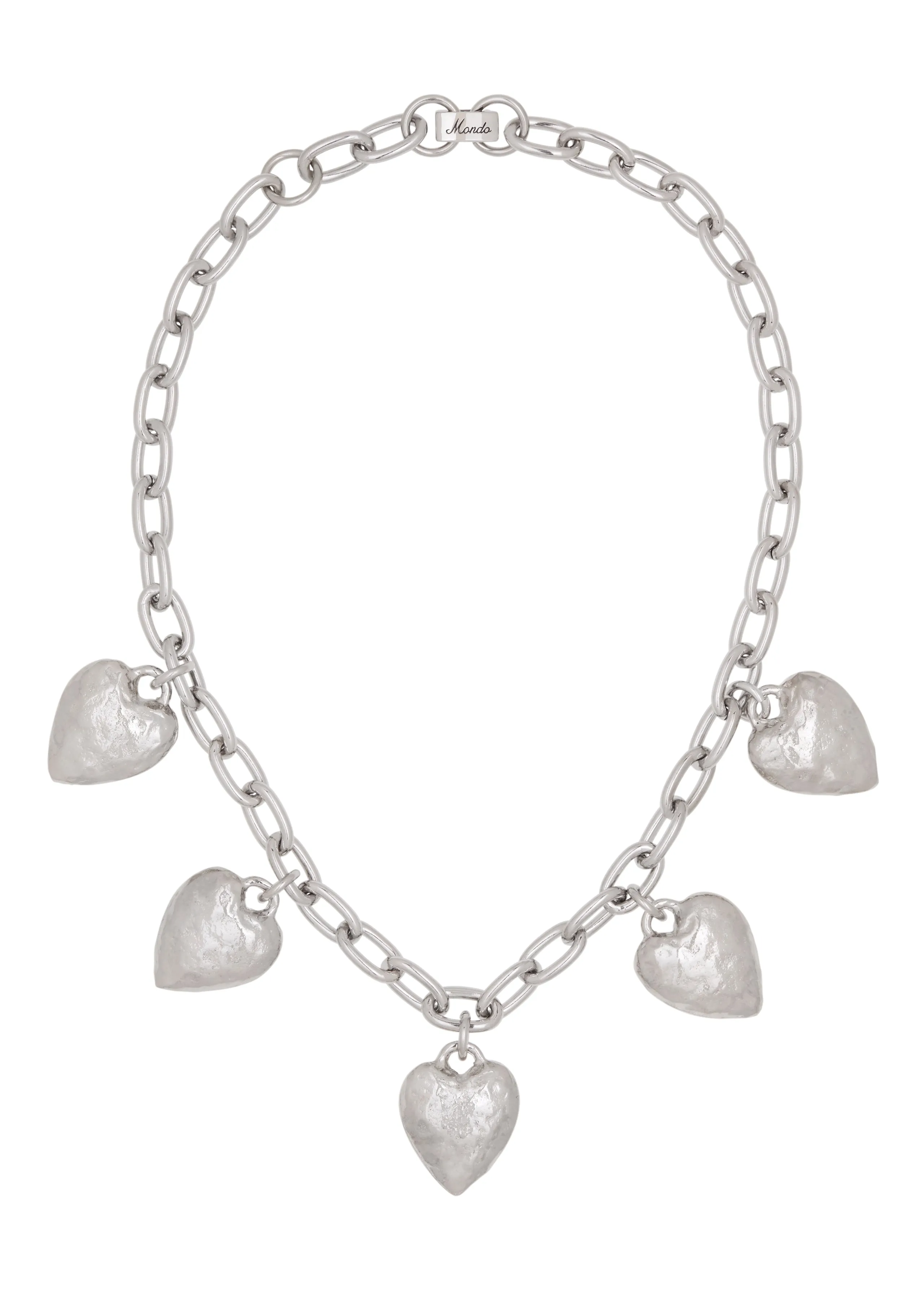 Heart Burn Necklace in Silver sold by Mondo Mondo