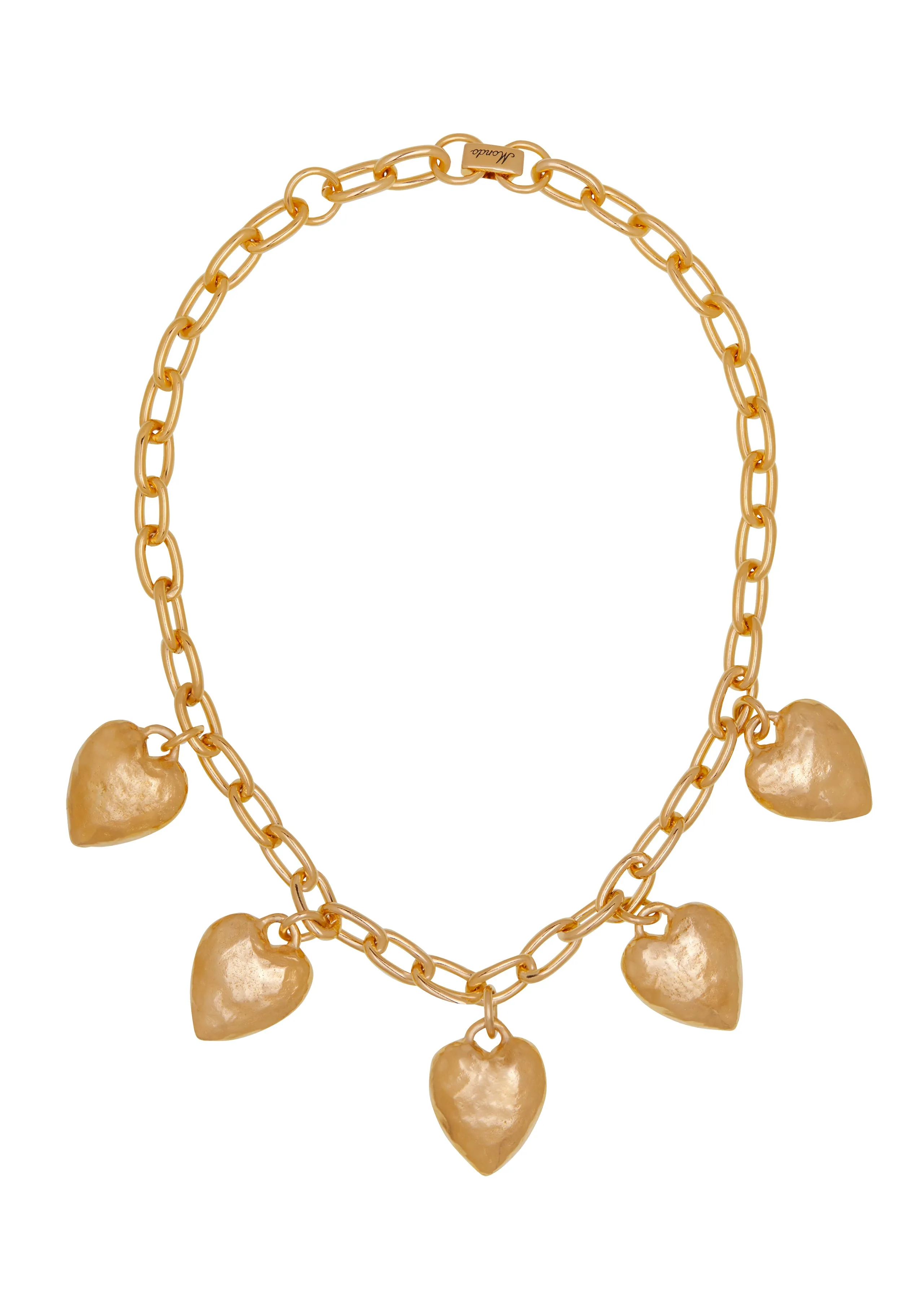 Heart Burn Necklace in Gold sold by Mondo Mondo