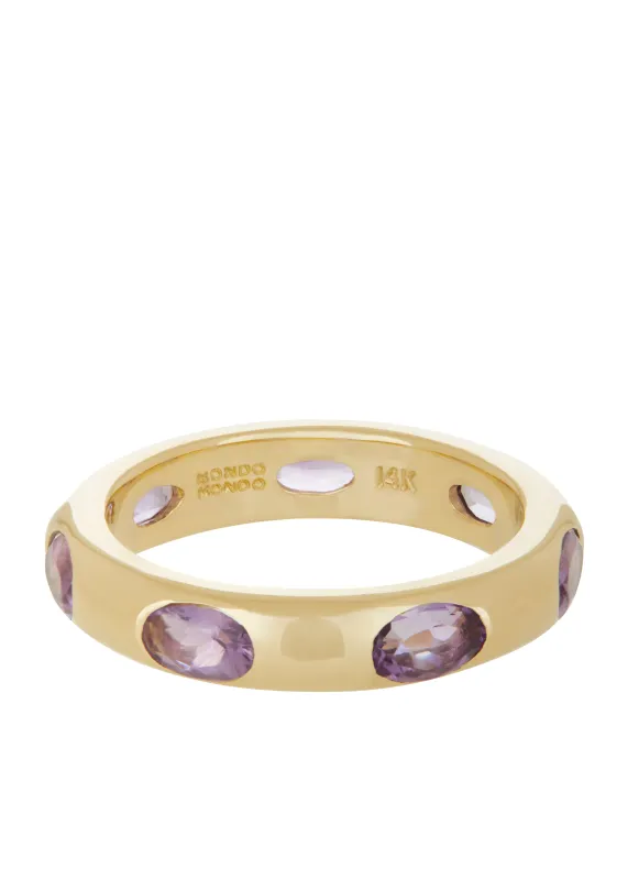 Orbital Ring in 14k - Faceted Light Amethyst sold by Mondo Mondo