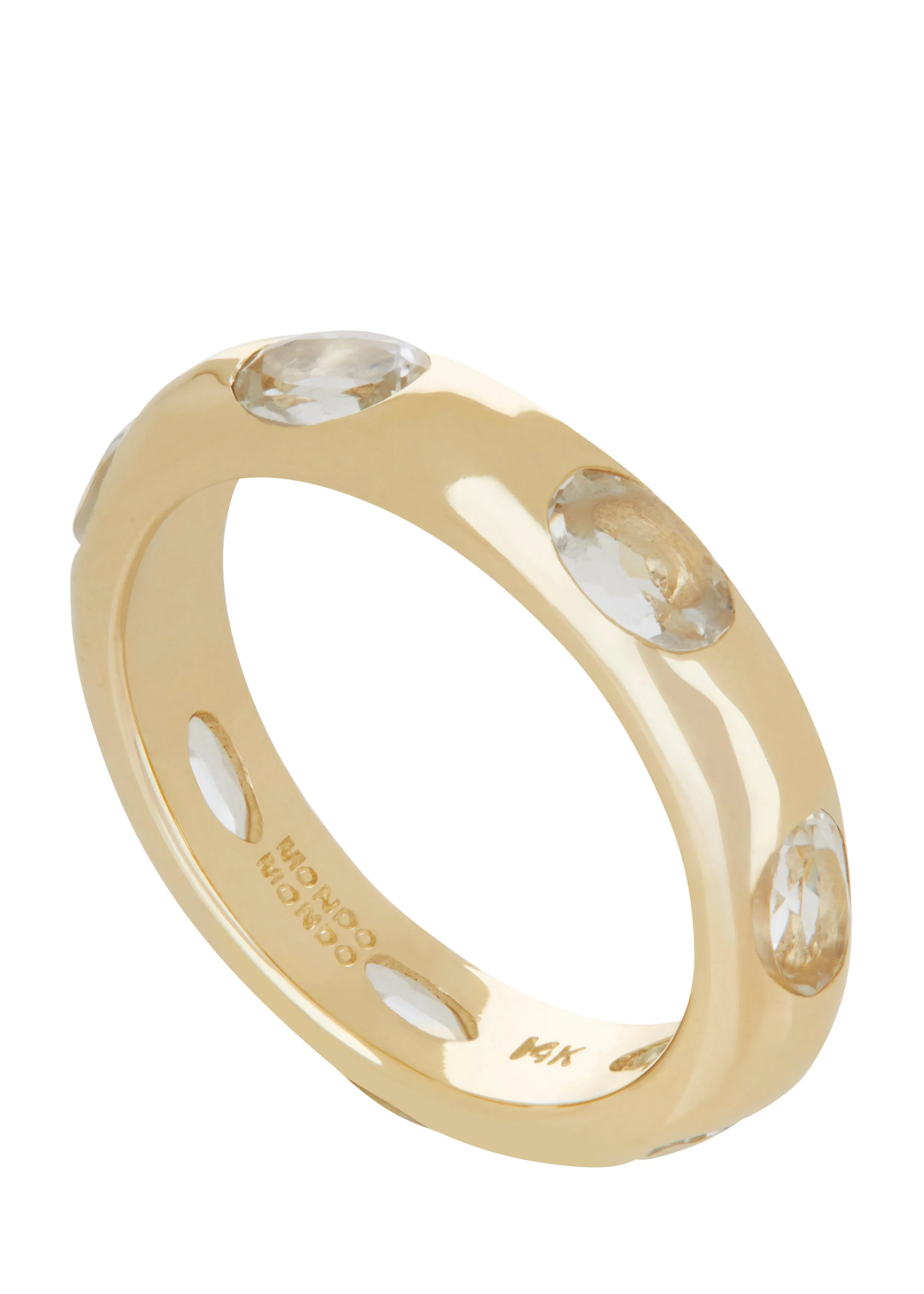 Orbital Ring in 14k - Faceted White Topaz sold by Mondo Mondo product image thumbnail 3