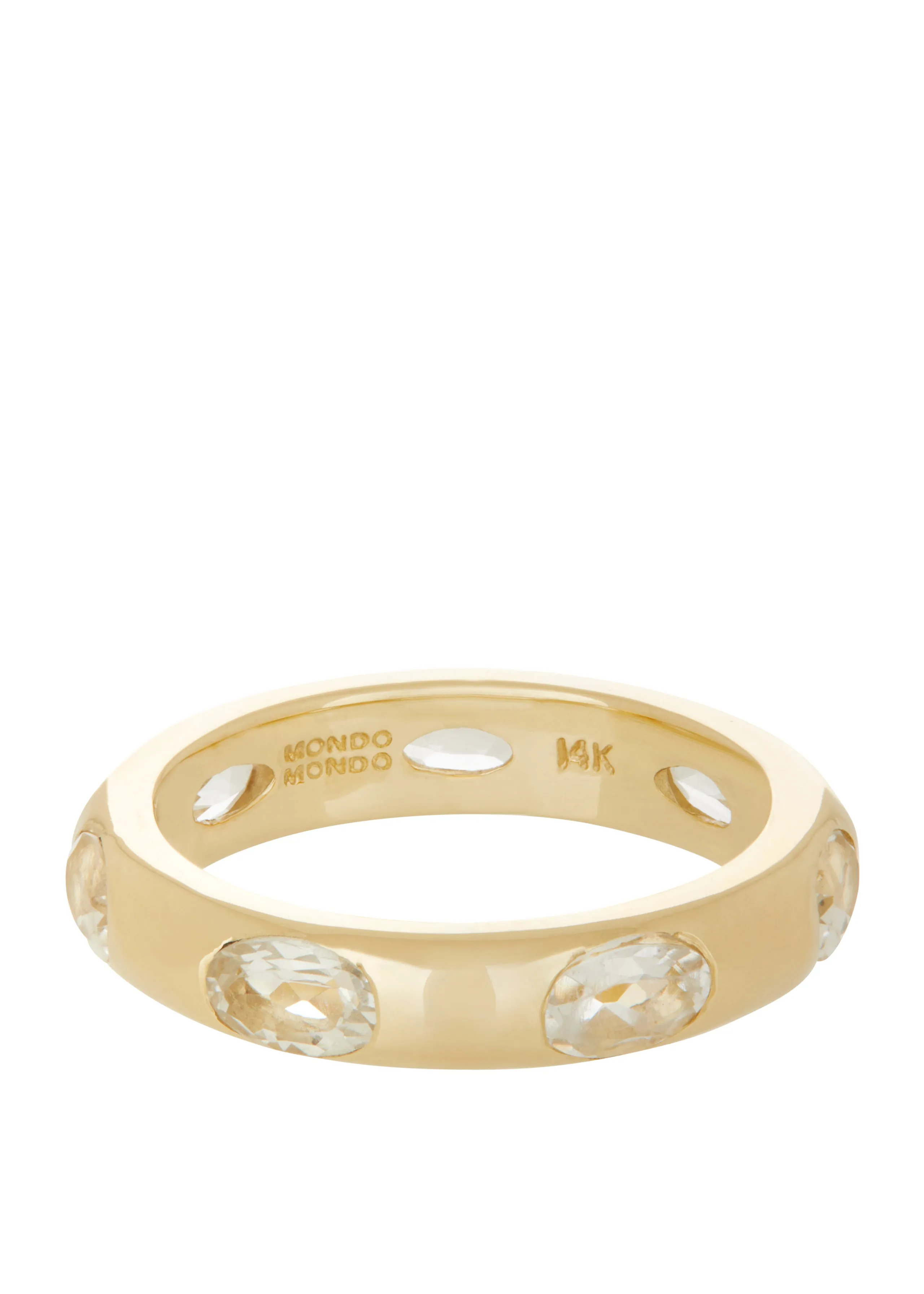 Orbital Ring in 14k - Faceted White Topaz sold by Mondo Mondo product image thumbnail 2