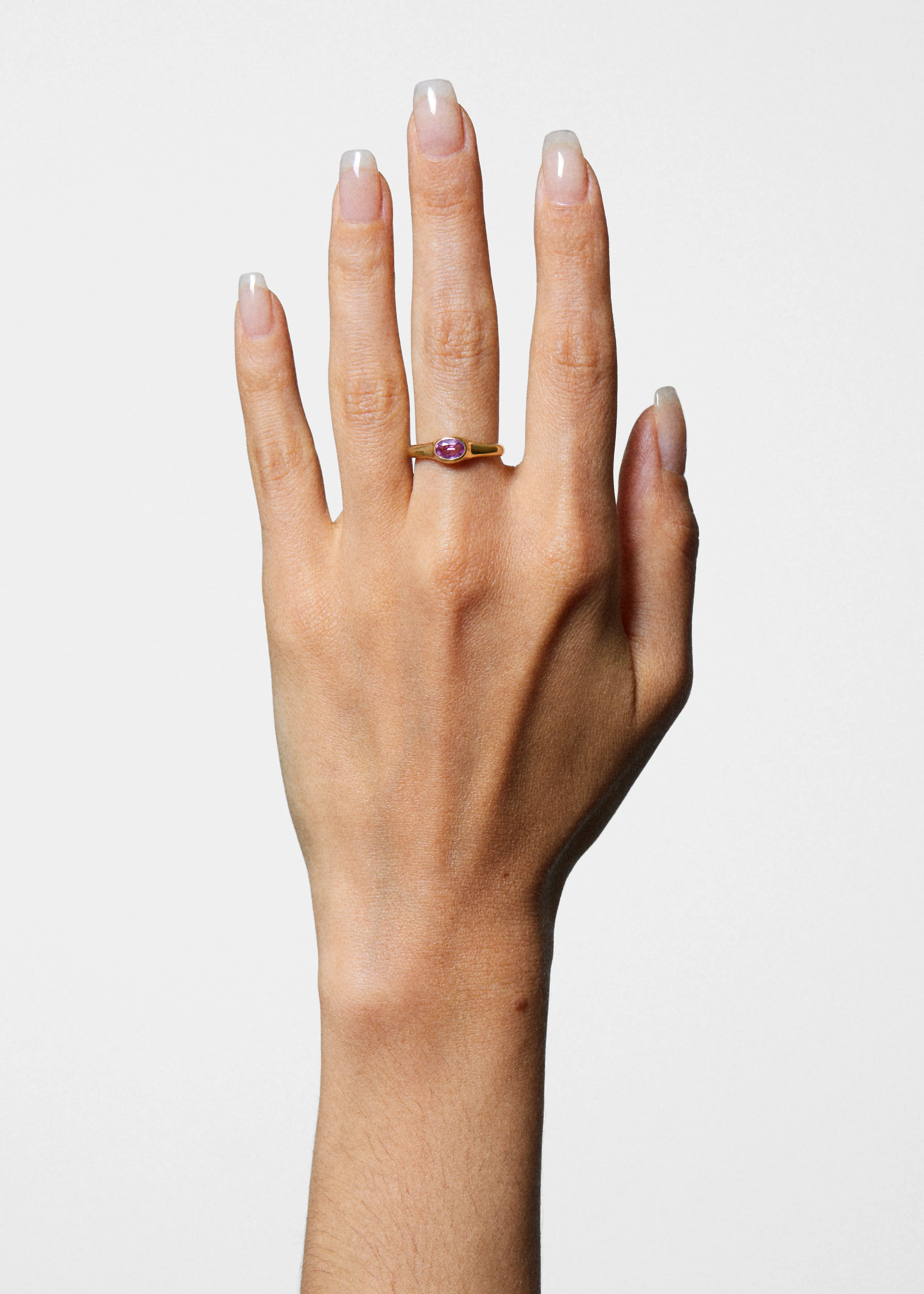 Cecil Ring in Gold - Faceted Pink Sapphire sold by Mondo Mondo