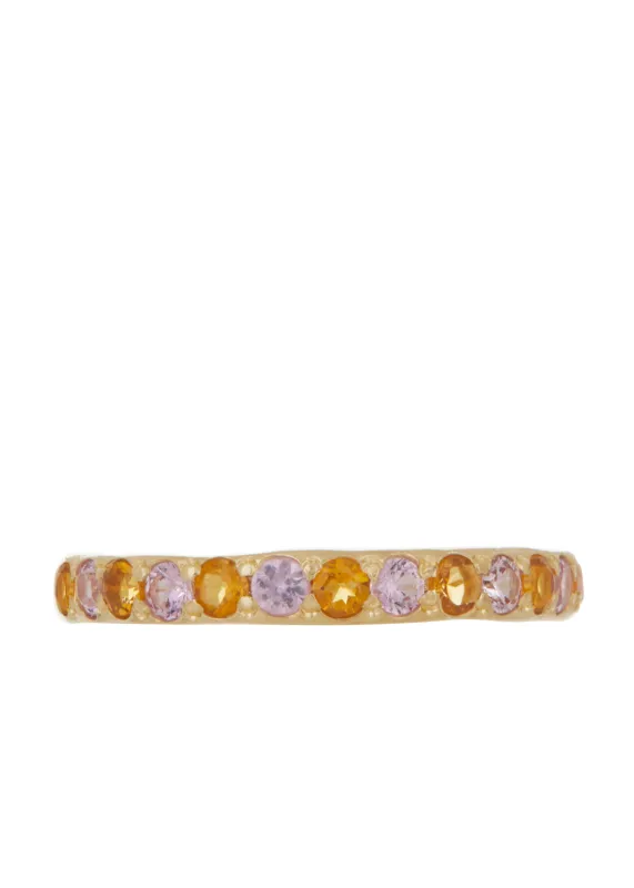 Amador 3mm Pave - Pink Sapphire & Citrine sold by Mondo Mondo