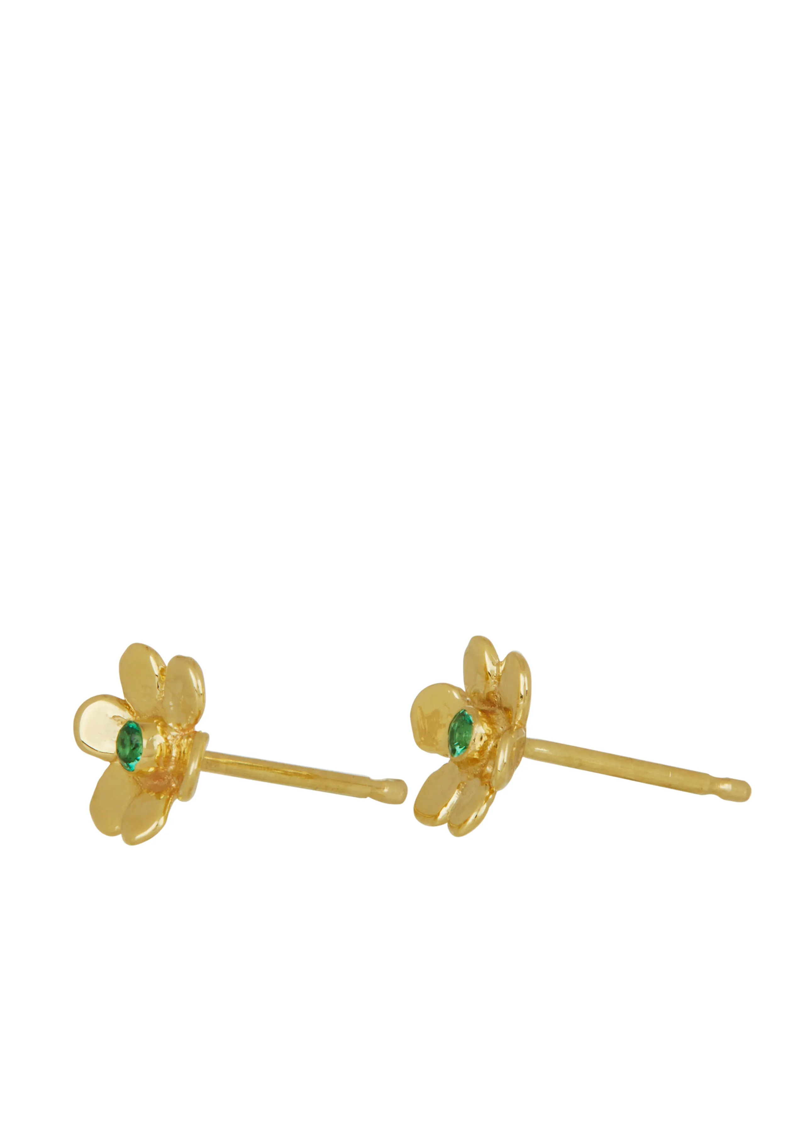 Mini Daisy Studs in 14k - Emerald sold by Mondo Mondo product image thumbnail 3