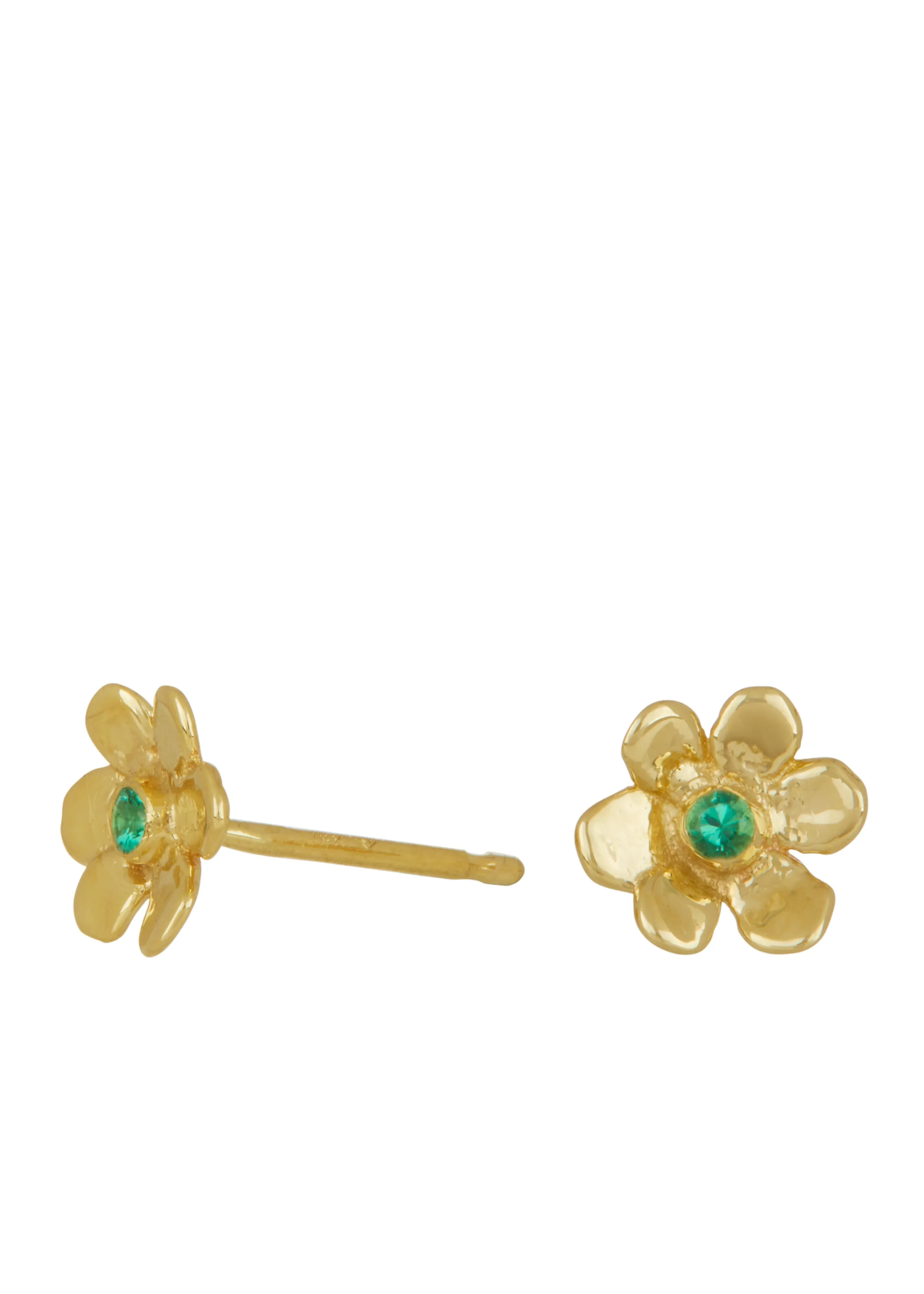 Mini Daisy Studs in 14k - Emerald sold by Mondo Mondo product image thumbnail 2