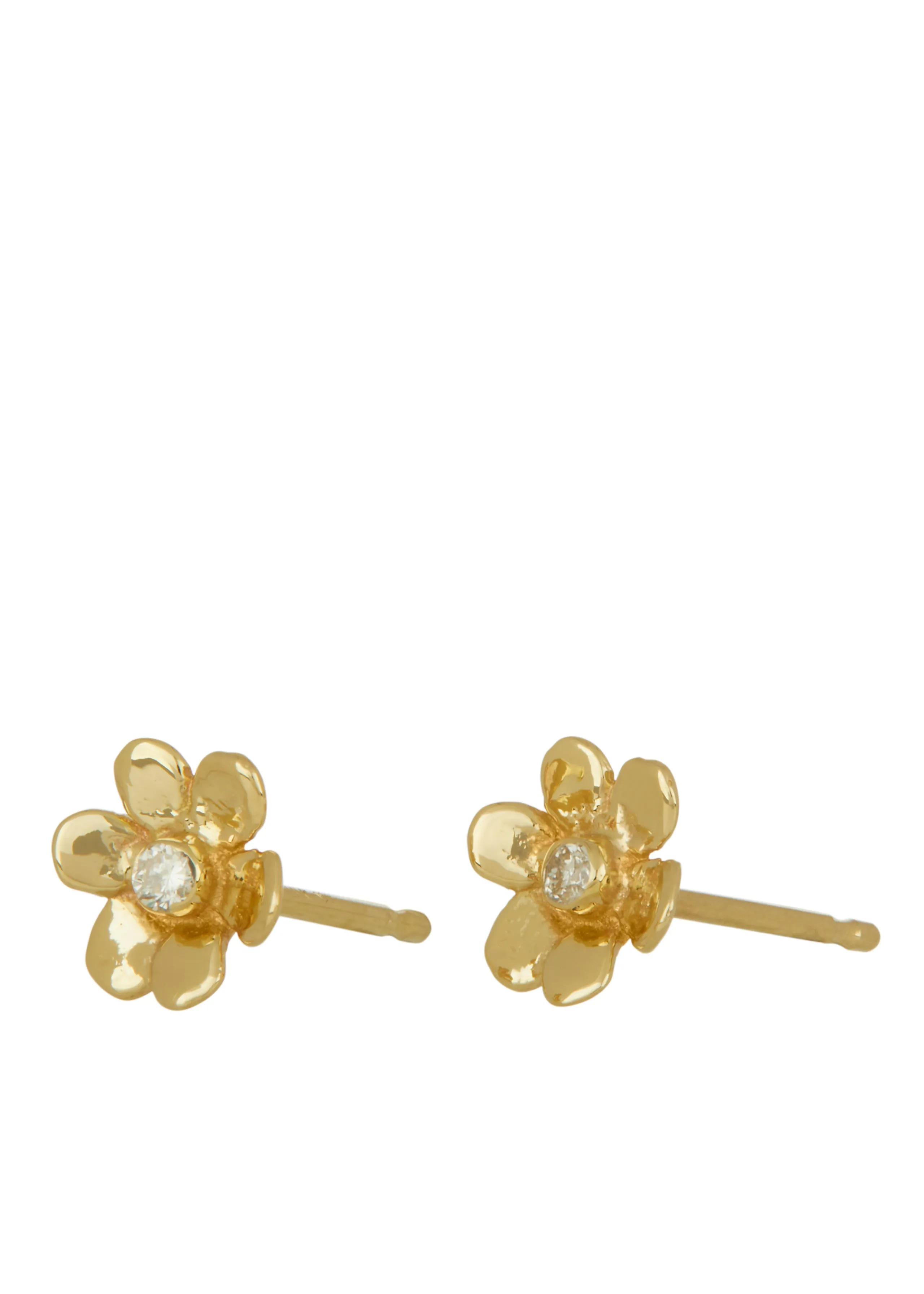 Mini Daisy Studs in 14k - Diamond sold by Mondo Mondo product image thumbnail 3