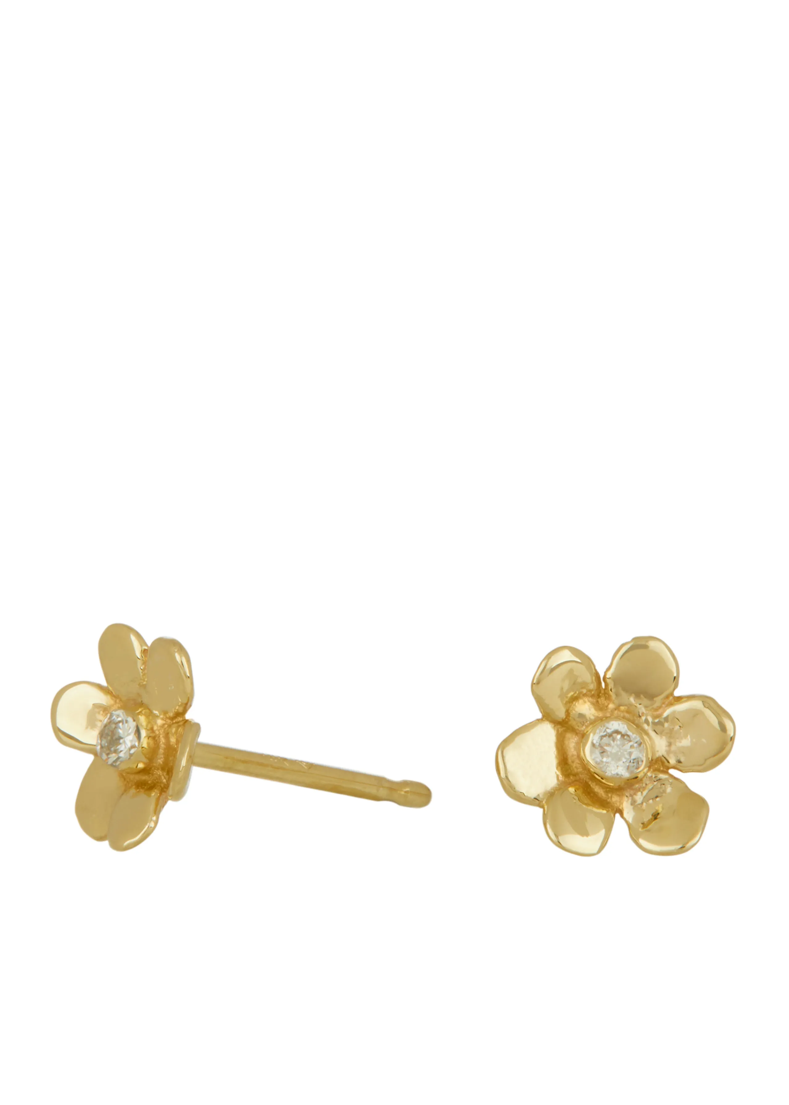 Mini Daisy Studs in 14k - Diamond sold by Mondo Mondo product image thumbnail 2