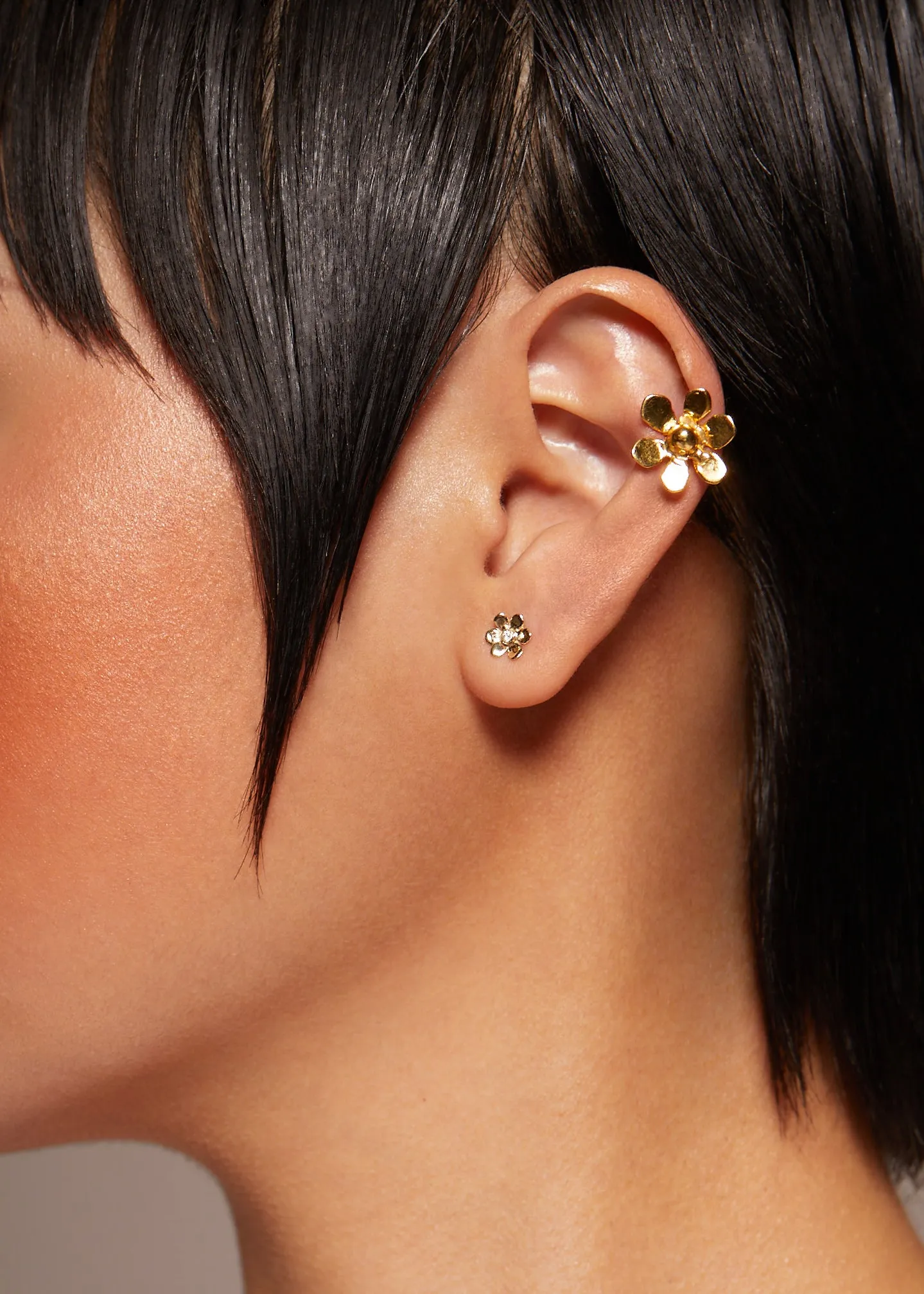 Mini Daisy Studs in 14k - Diamond sold by Mondo Mondo product image thumbnail 4