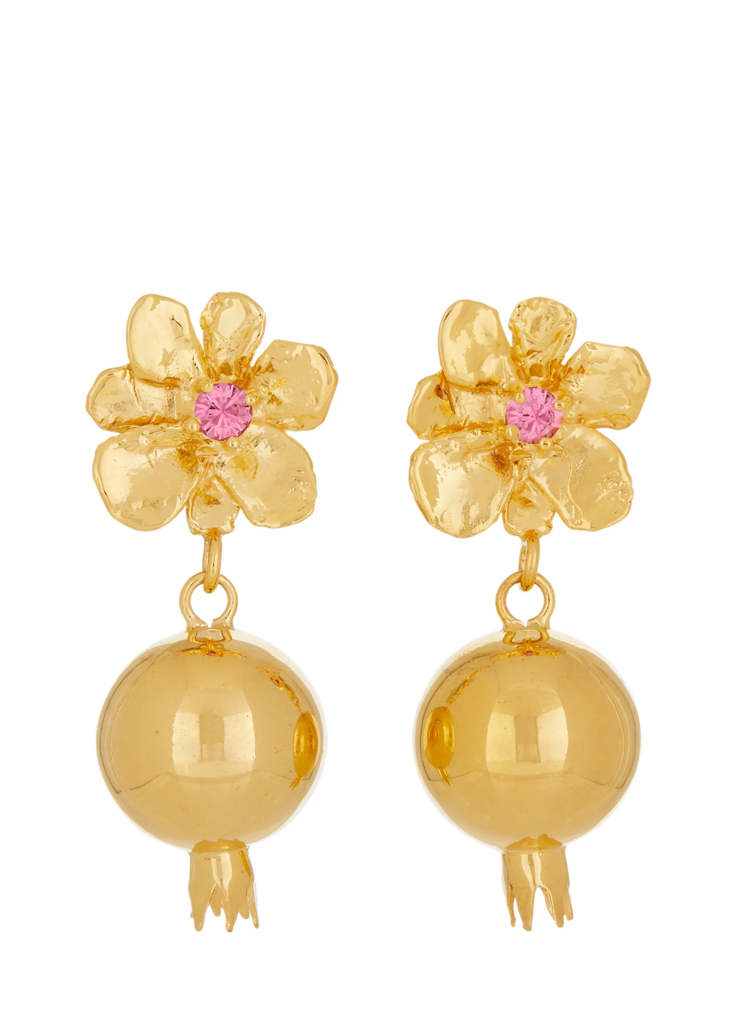 Melograno Earrings in Gold - Rosa sold by Mondo Mondo