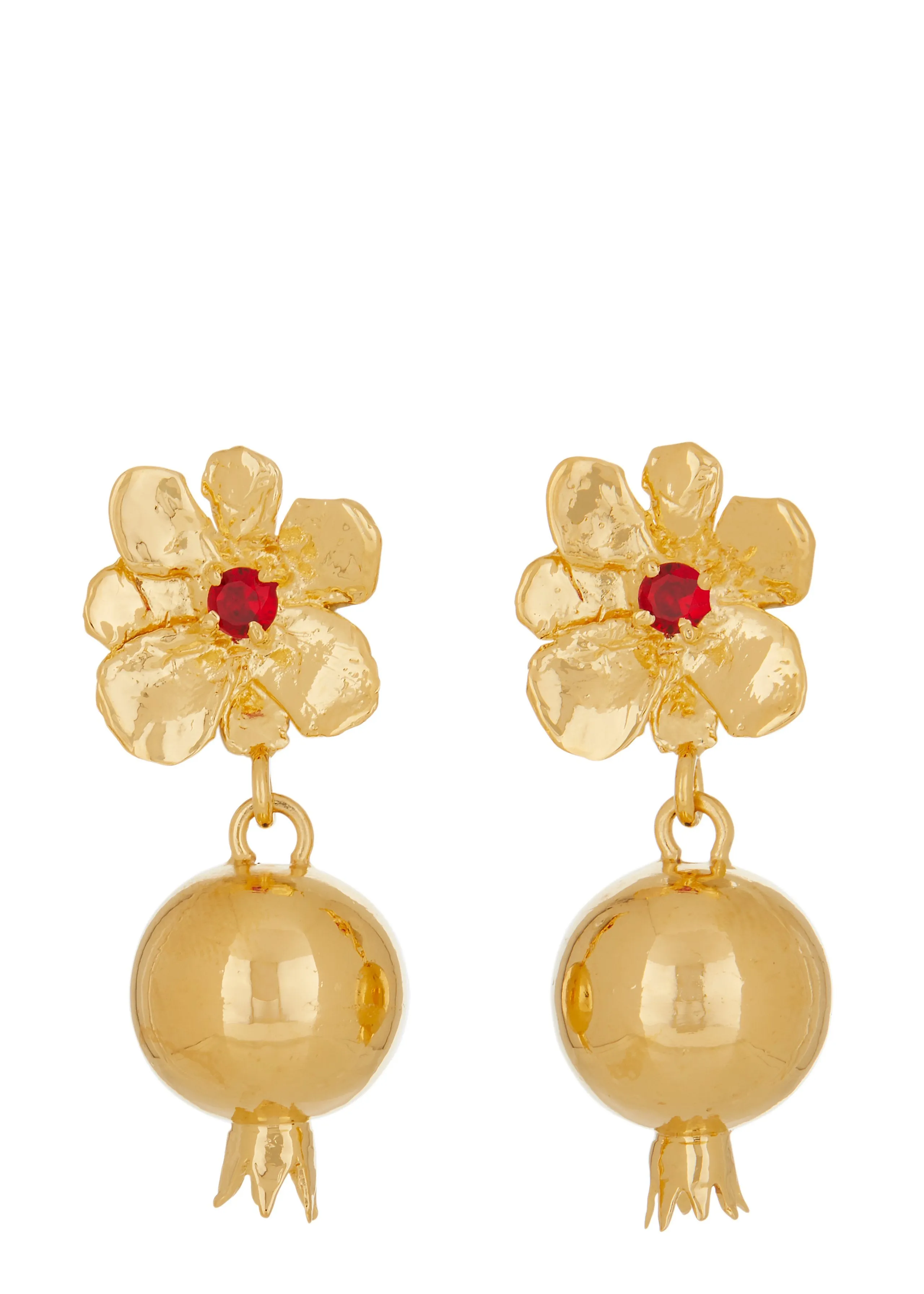 Melograno Earrings in Gold - Ruby sold by Mondo Mondo