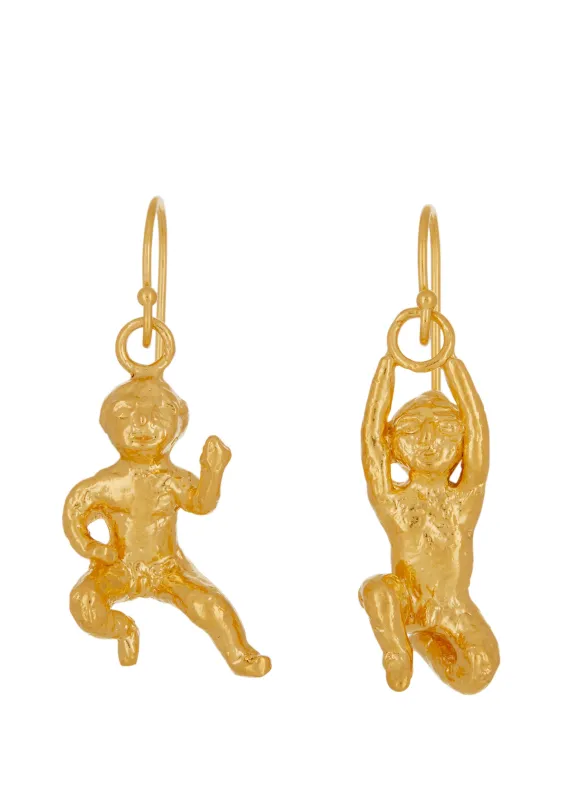 Remus And Romulus Earrings in Gold sold by Mondo Mondo