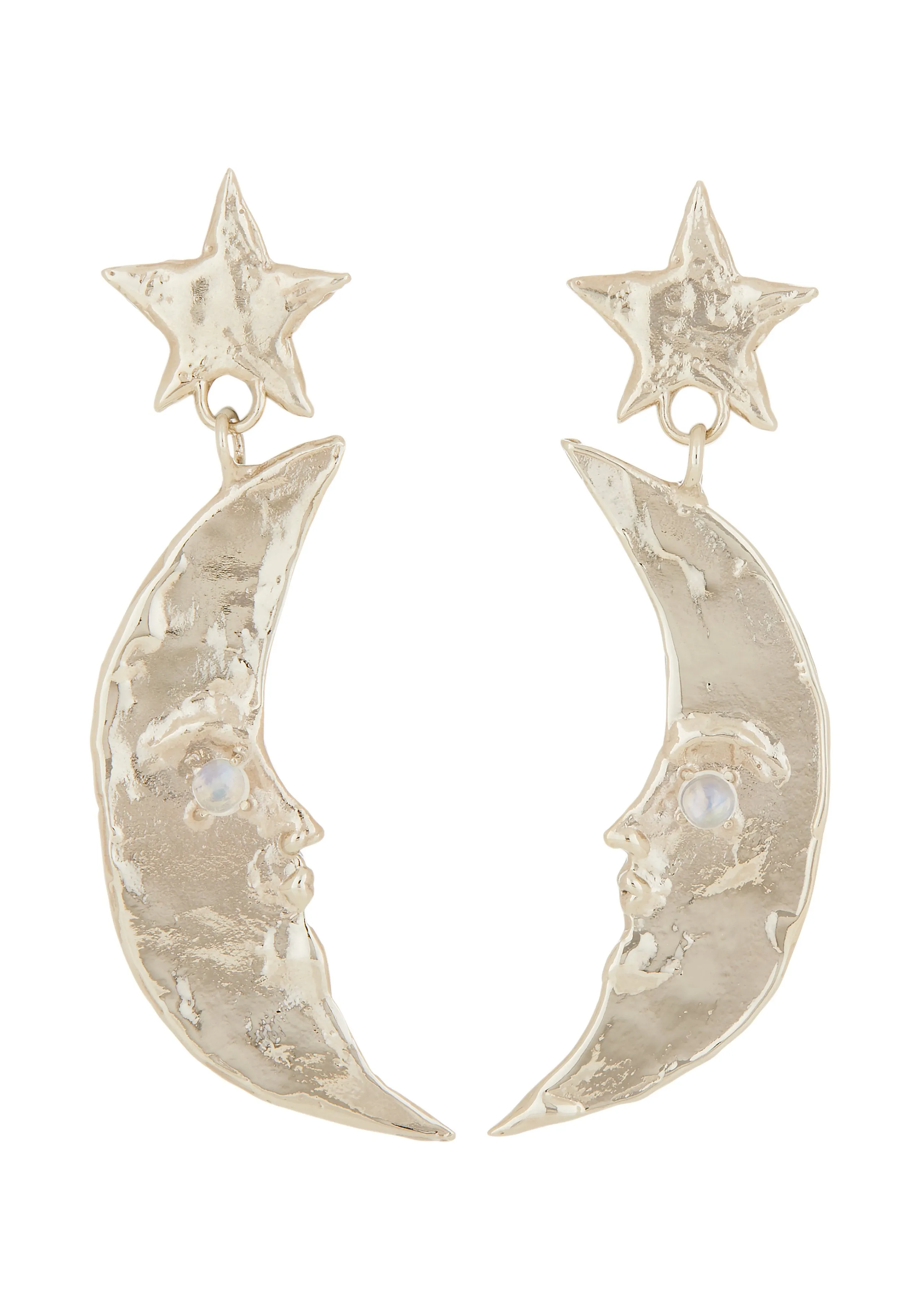 Moon Earrings in White Bronze sold by Mondo Mondo