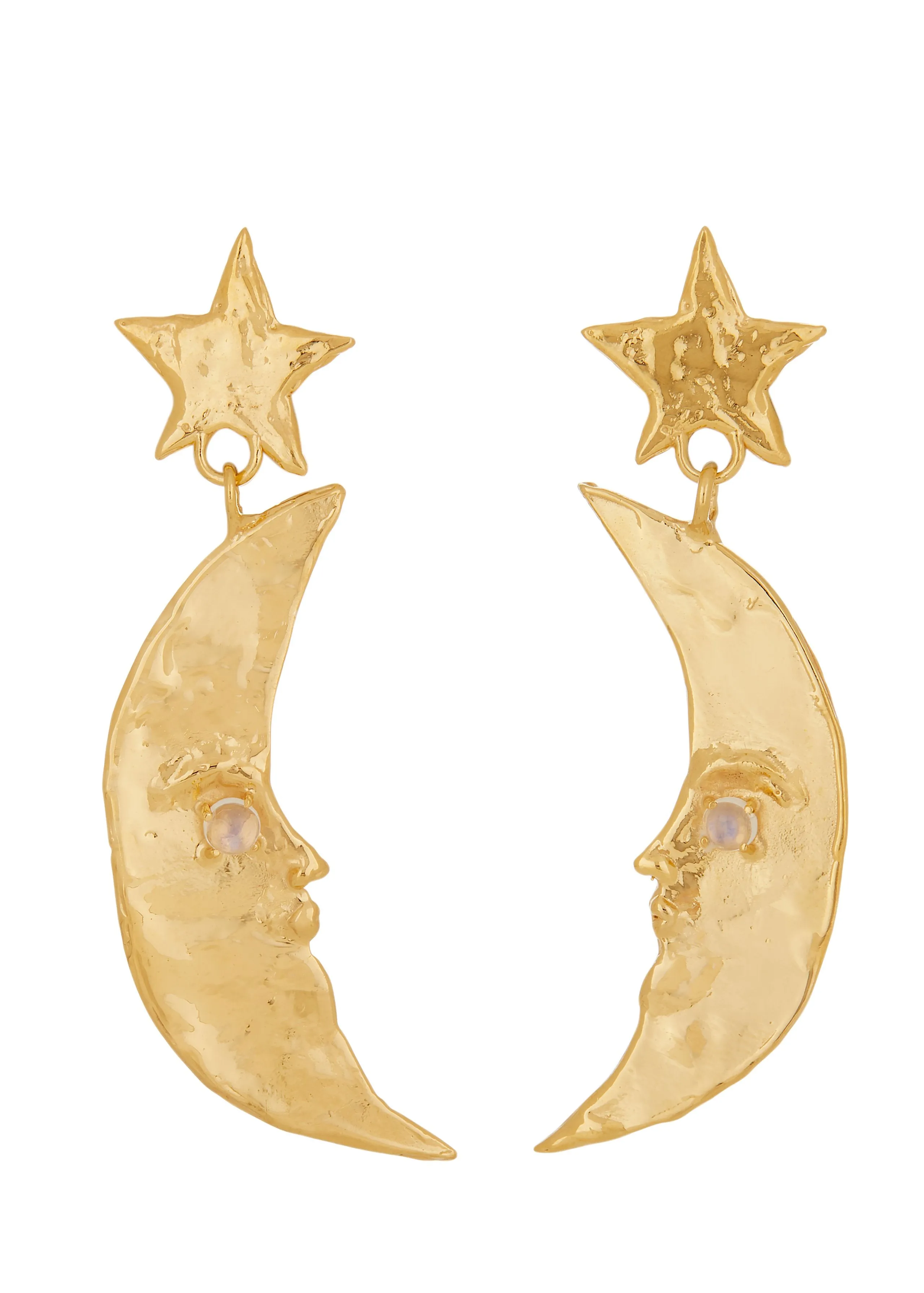 Moon Earrings in Gold sold by Mondo Mondo