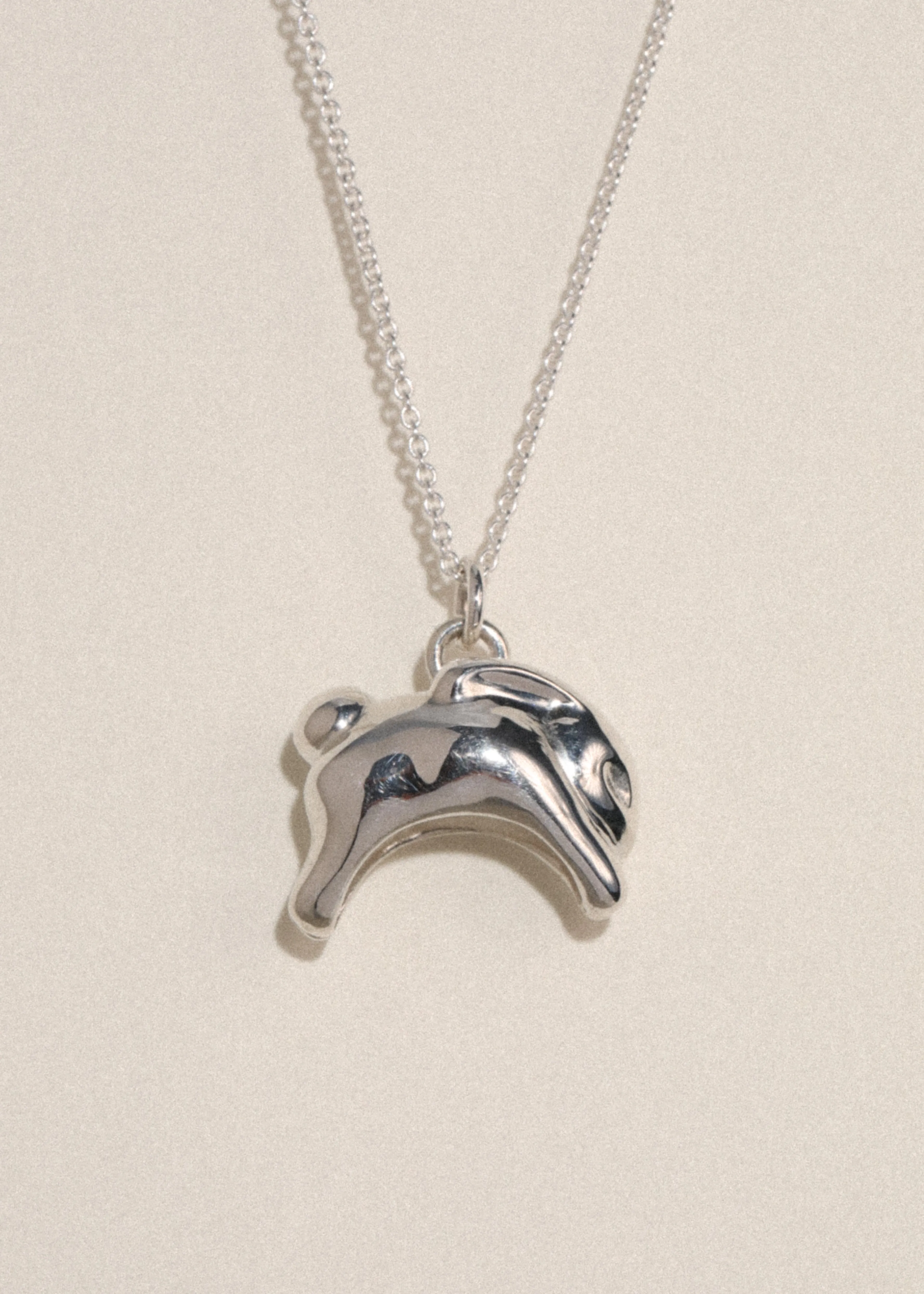 Bunny Charm Necklace in Sterling Silver sold by Mondo Mondo