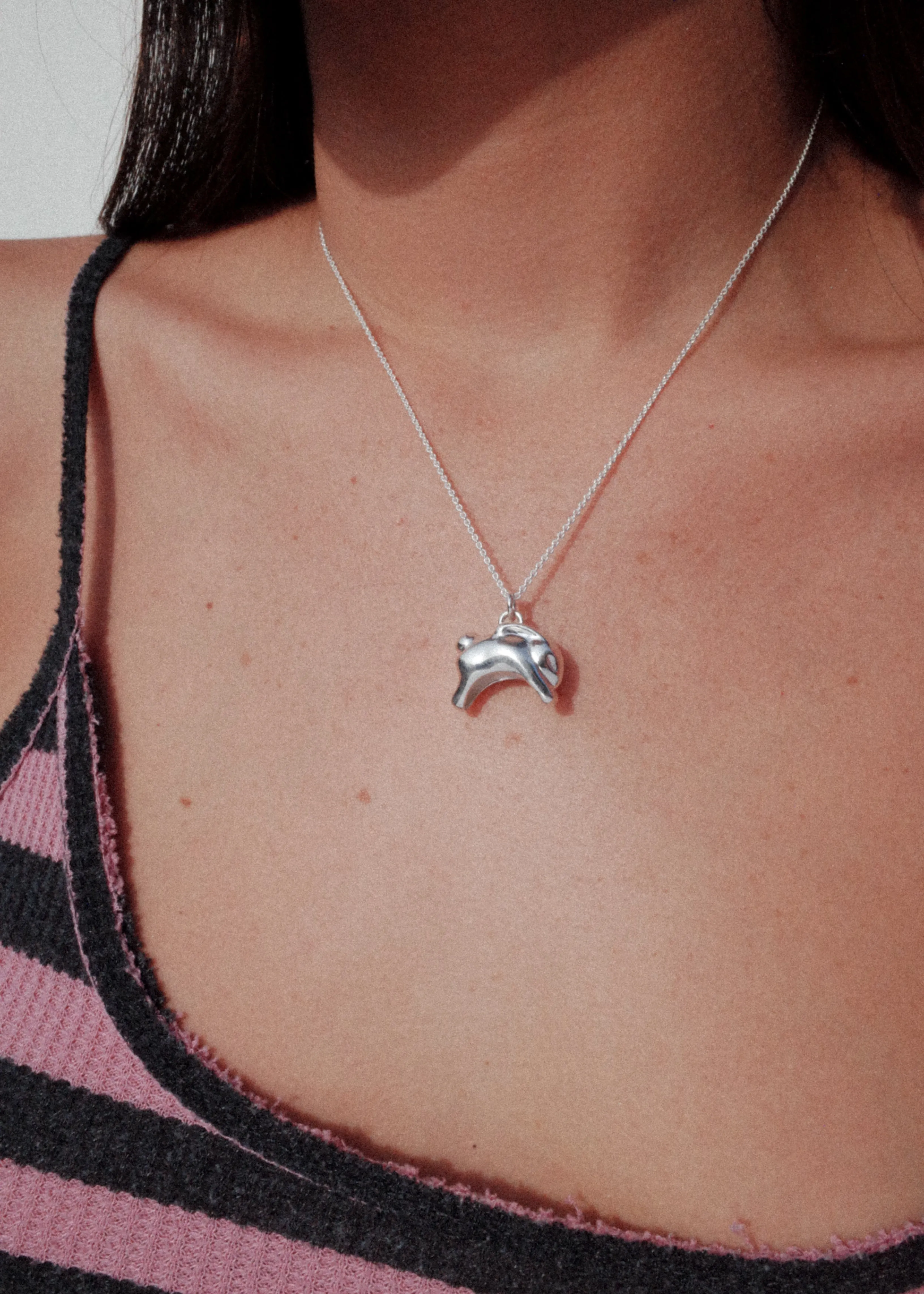 Bunny Charm Necklace in Sterling Silver sold by Mondo Mondo product image thumbnail 2