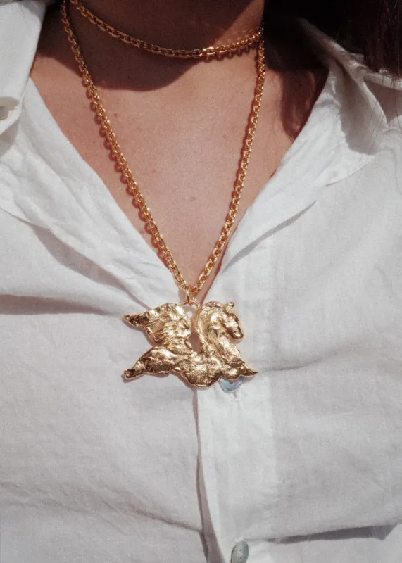 Pegasus Pendant in Gold made by Mondo Mondo