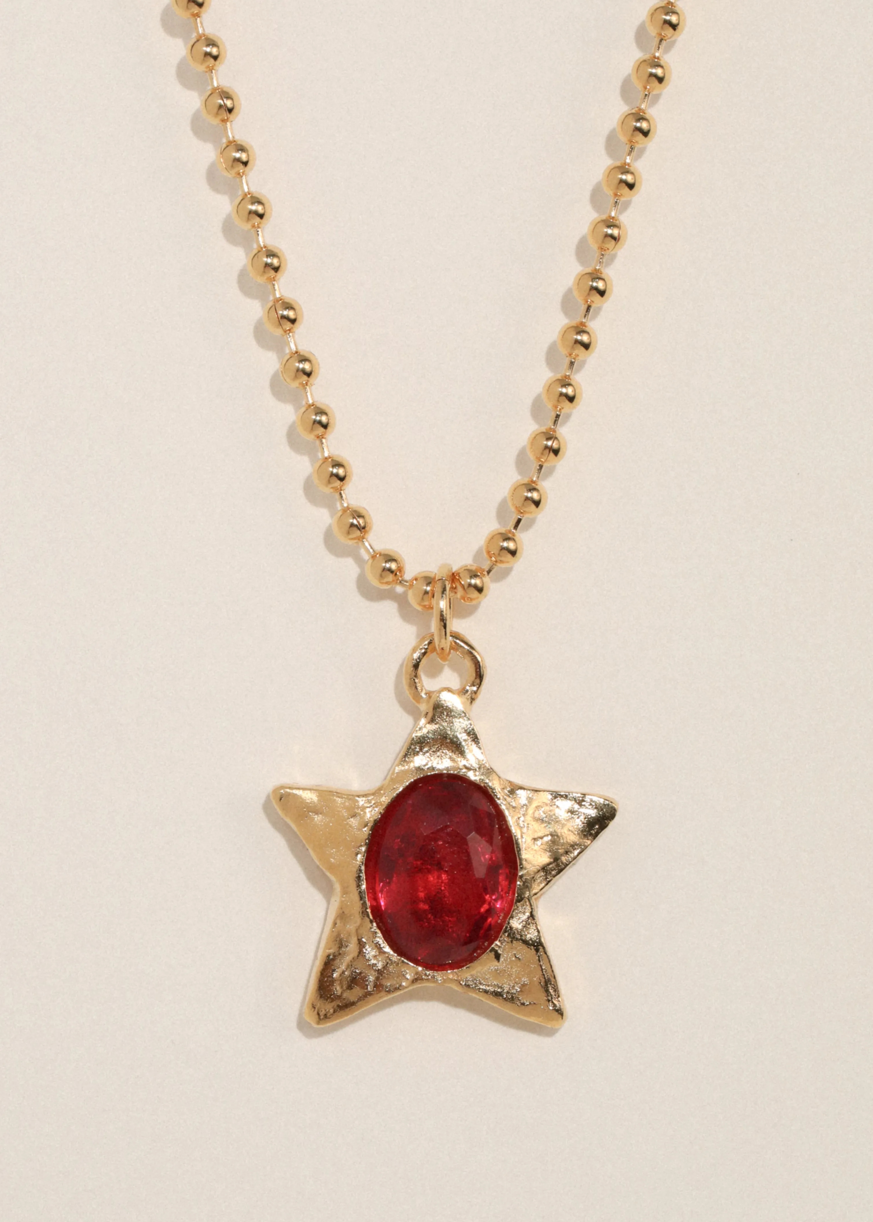 Star Pacha Necklace in Gold - Ruby sold by Mondo Mondo