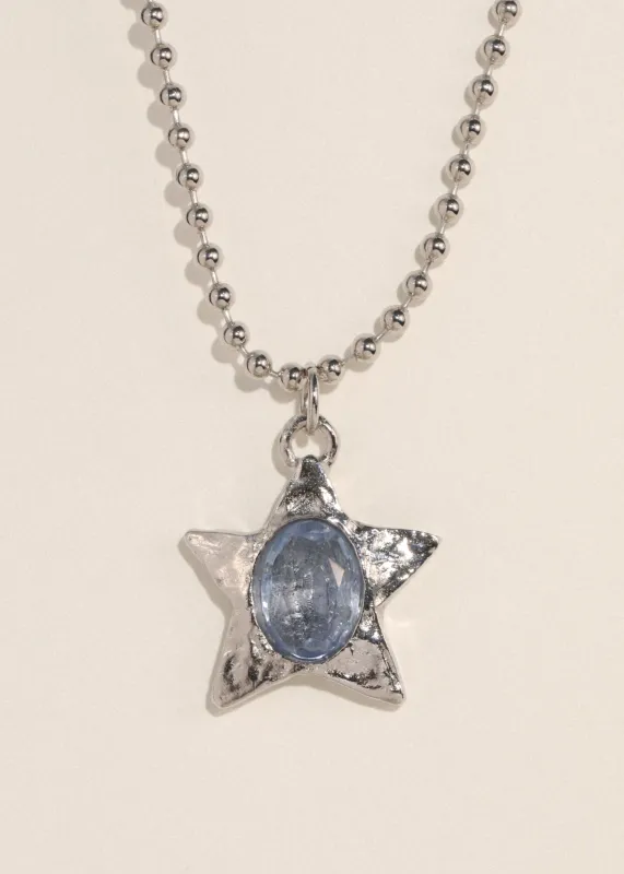 Star Pacha Necklace in Silver - Light Blue made by Mondo Mondo