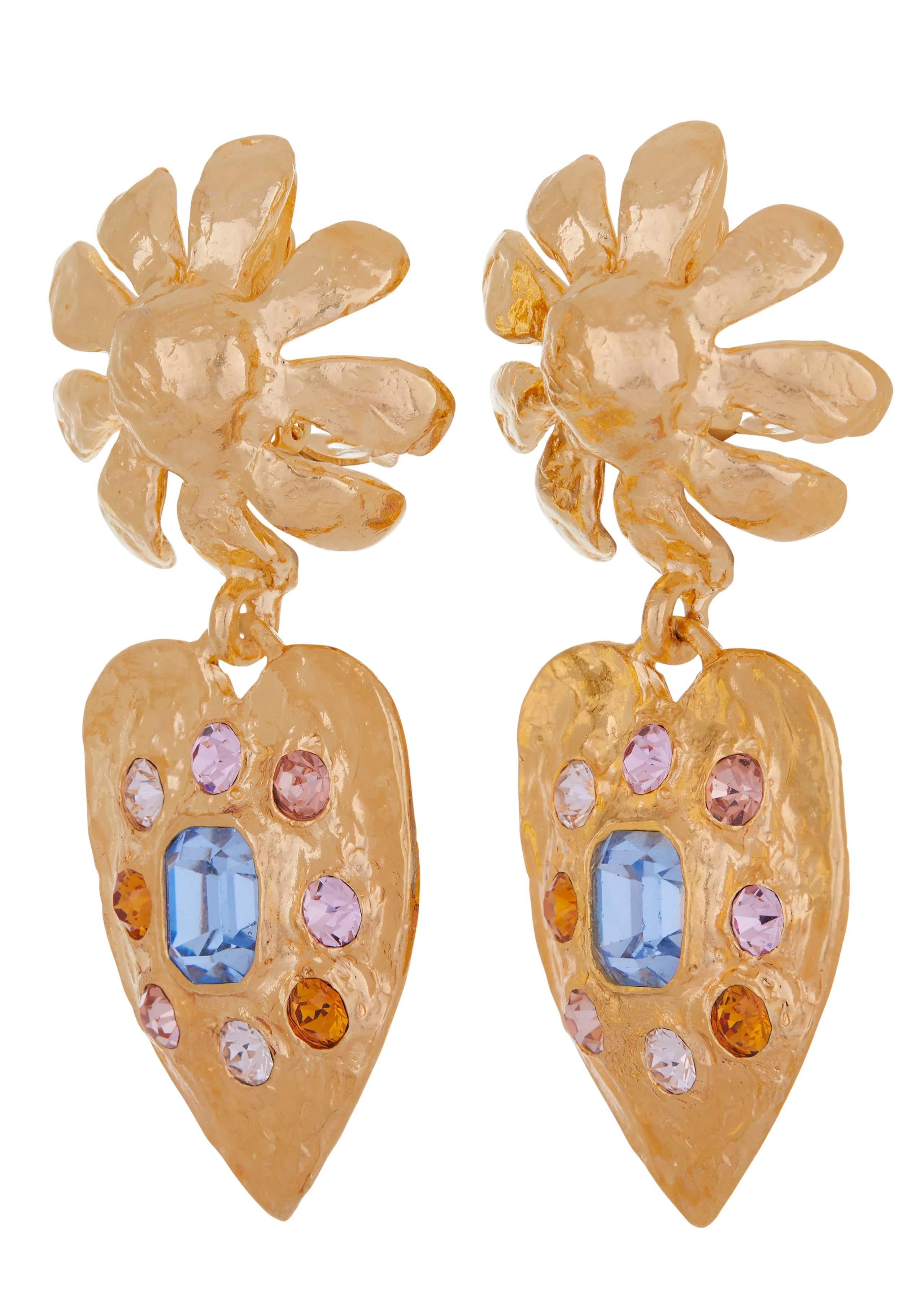 Archive Tropicana Earrings in Gold - Light Blue sold by Mondo Mondo product image thumbnail 2