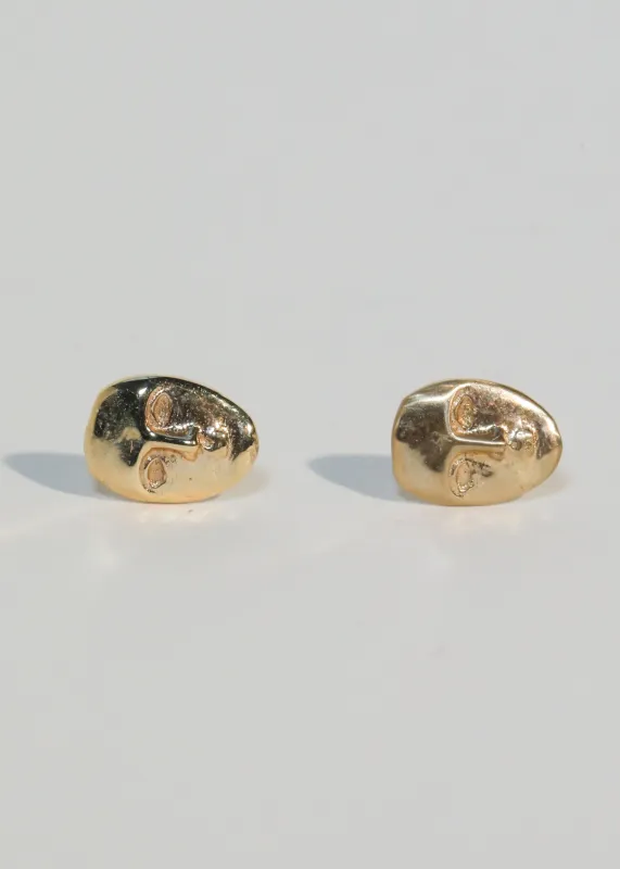 Archive Mini Face Studs in 14k made by Mondo Mondo