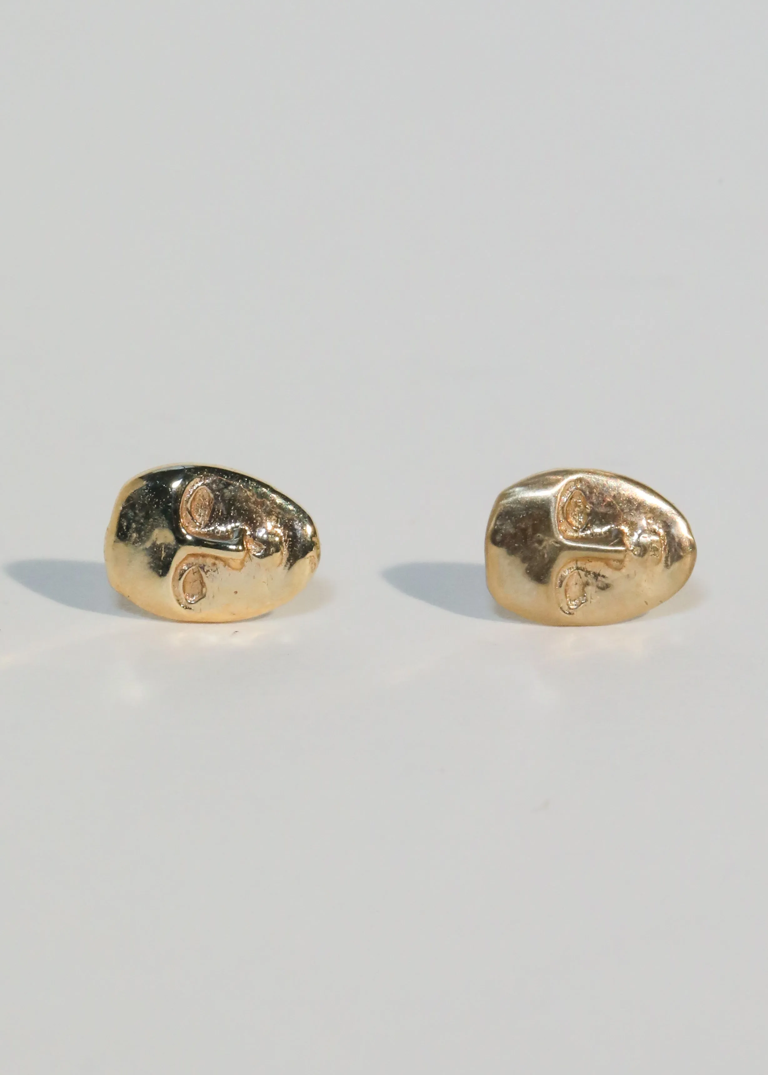 Archive Mini Face Studs in 14k sold by Mondo Mondo