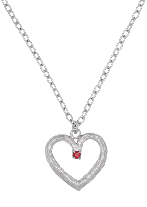 Archive Moi Necklace in Silver - Ruby made by Mondo Mondo