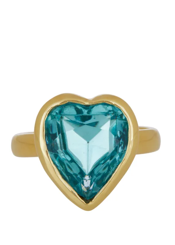 Archive Lovely Ring in Brass - Aqua made by Mondo Mondo