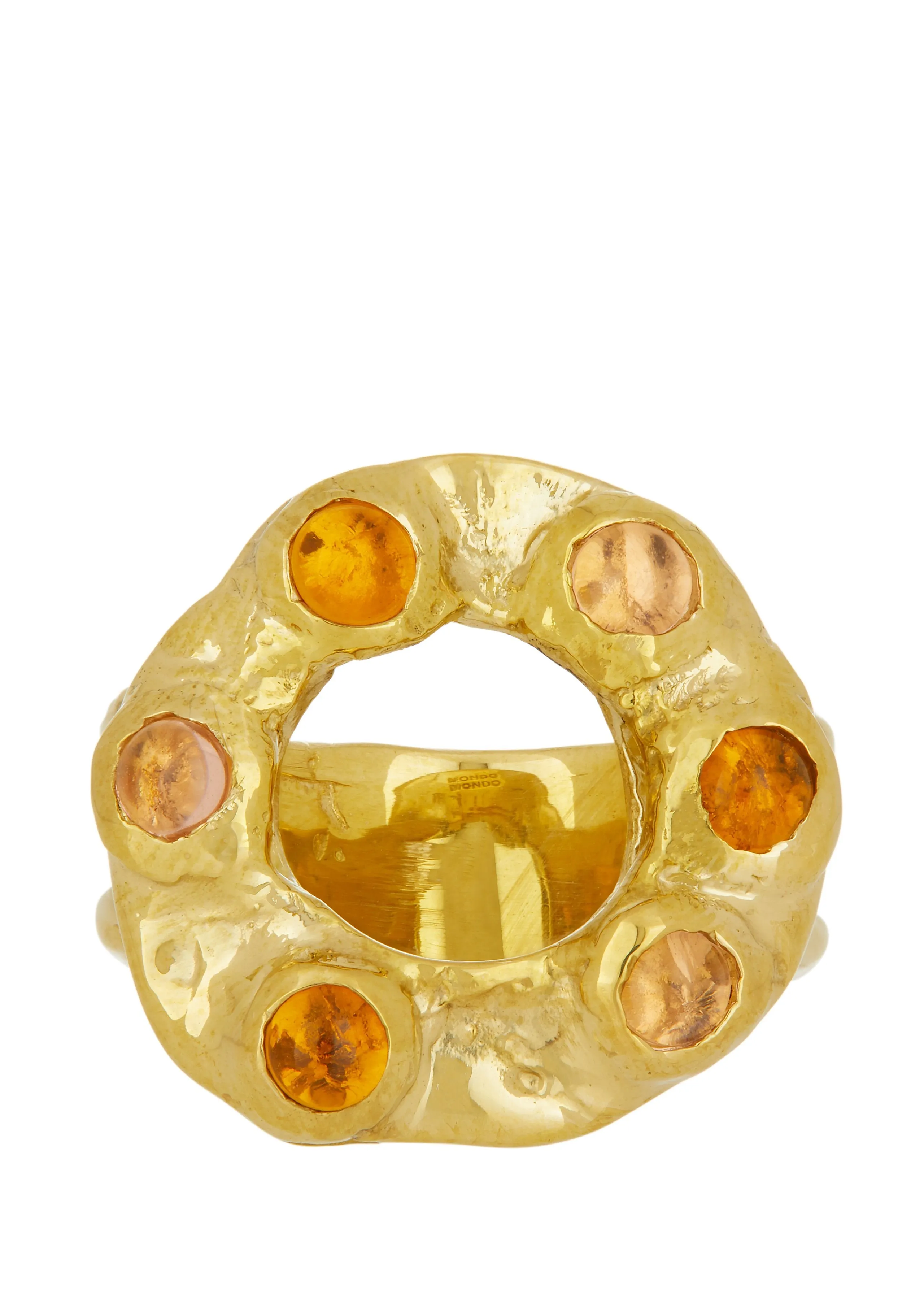 Archive Halo Ring in Brass - Pink & Yellow sold by Mondo Mondo