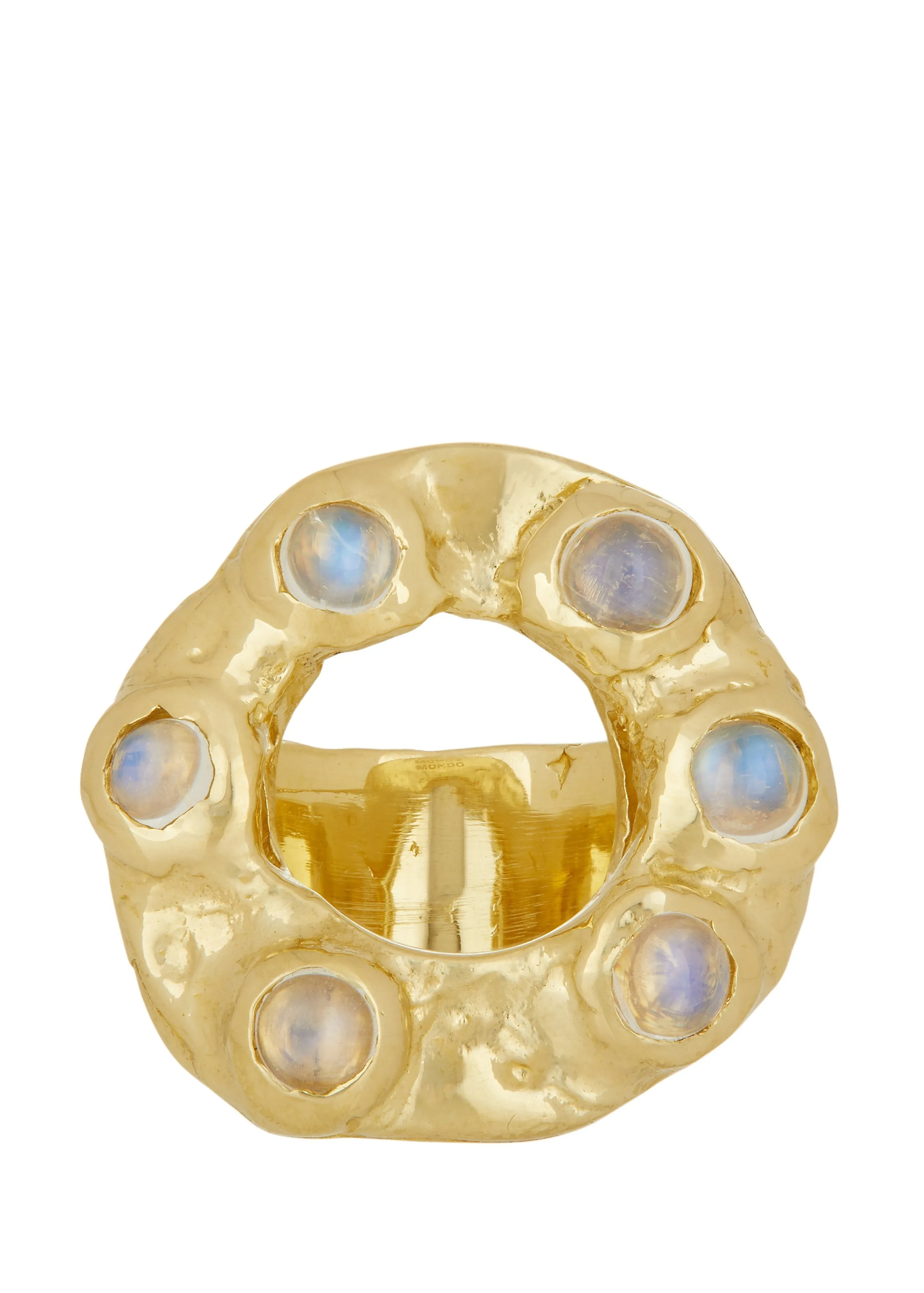 Archive Halo Ring in Brass - Moonstone sold by Mondo Mondo