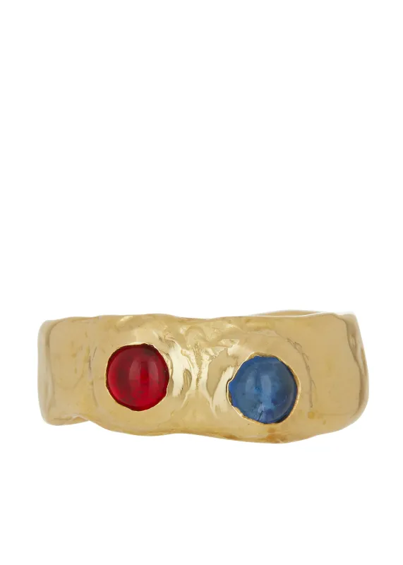Archive Felt Ring in Brass - Red & Blue made by Mondo Mondo